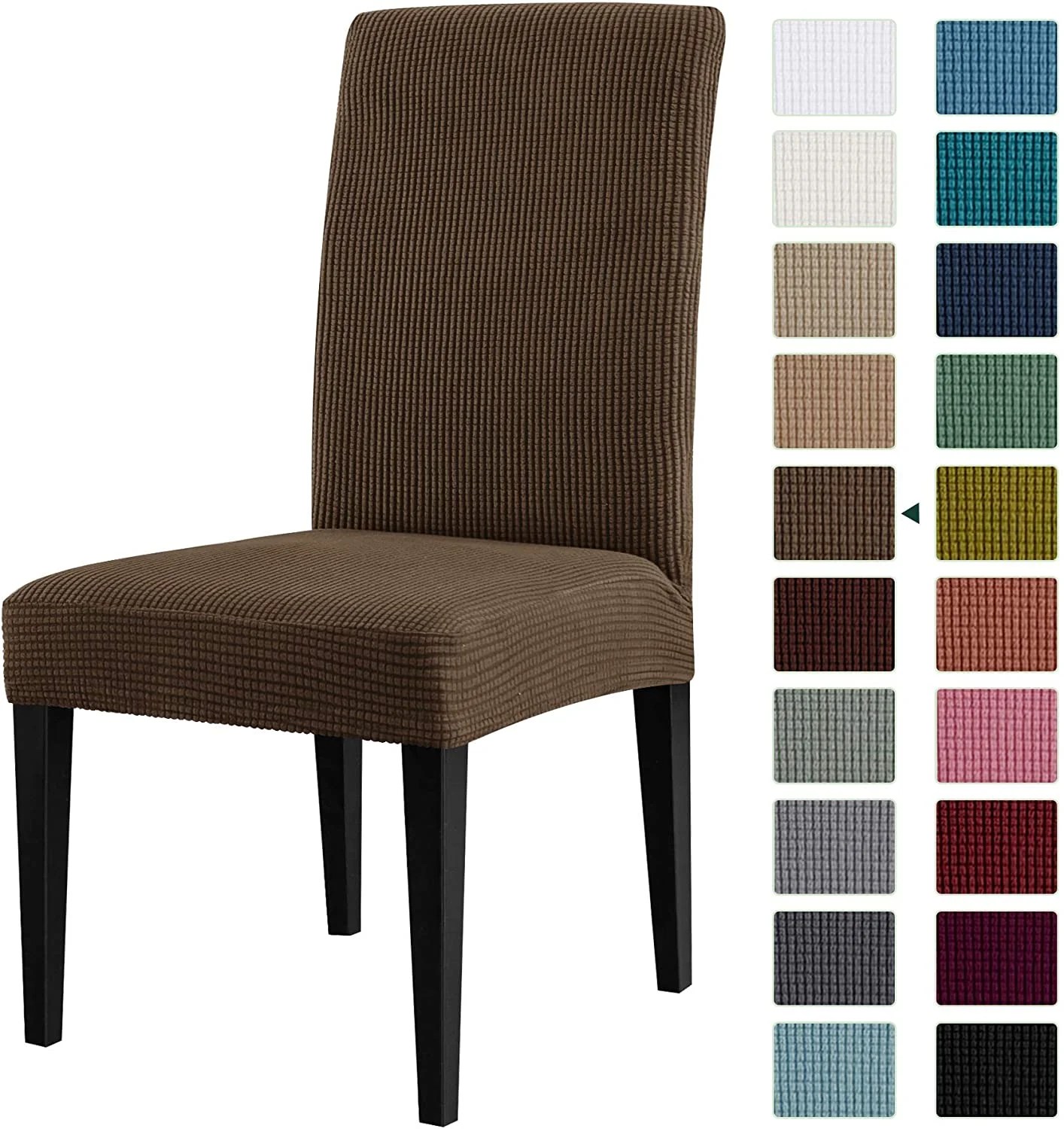 Subrtex Stretch Textured Check Dining Chair Slipcover (Set Subrtex Stretch Textured Check Dining Chair Slipcover (Set