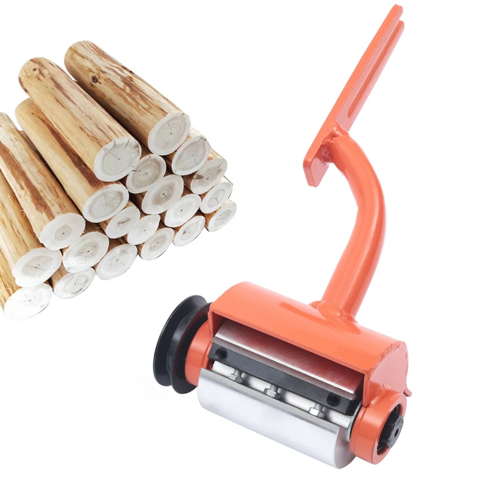 Chainsaw Log Peeling Machine Attachment Peeler Tool, 5" Orange Log