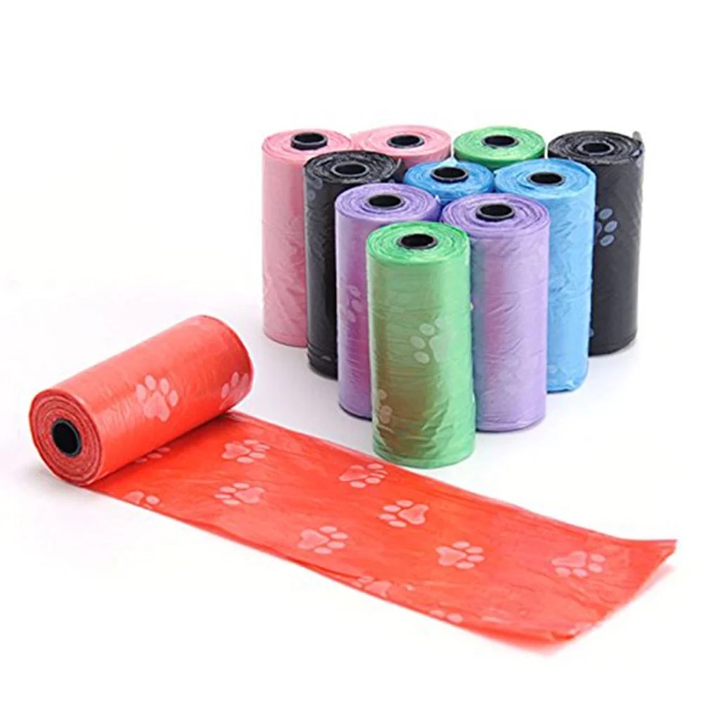 Disposable Degradable Pet Dog Waste Poop Bag with Cute Paw Printing for Disposable Degradable Pet Dog Waste Poop Bag with Cute Paw Printing for