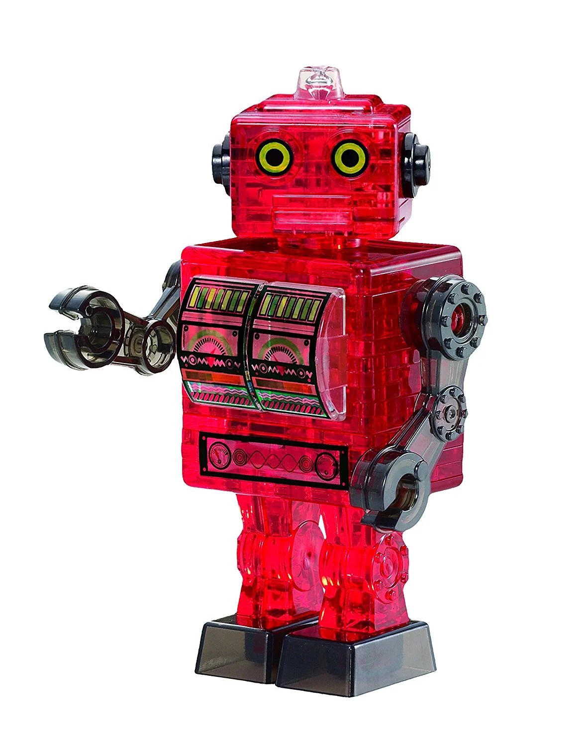BePuzzled Original 3D Crystal Tin Robot Puzzle (39 Piece), Red