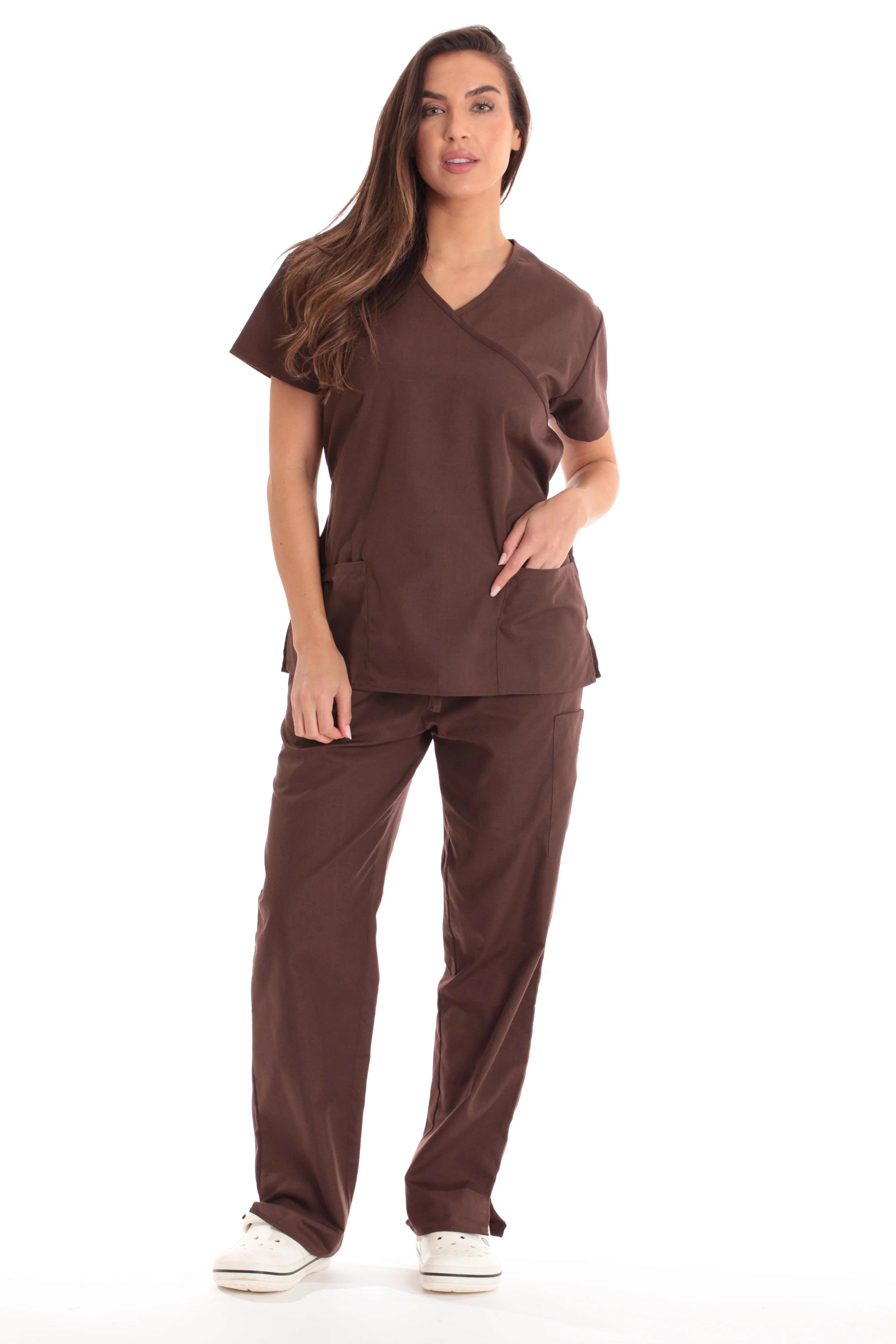 Just Love Women's Scrub Sets Medical Scrubs (Mock Wrap) Comfortable