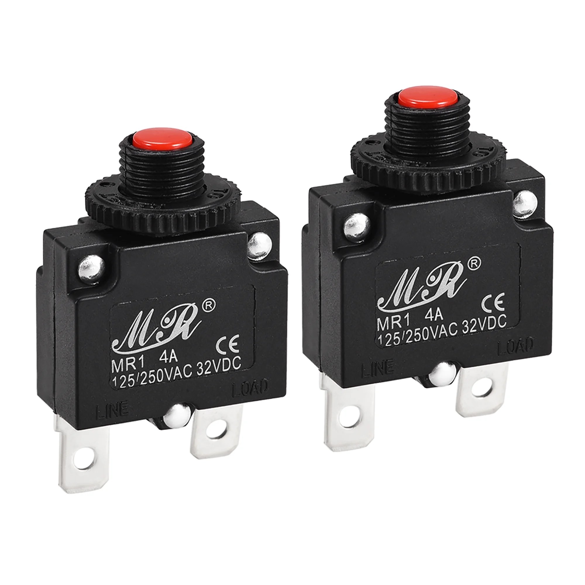 Thermal Circuit Breakers 4A 125/250V AC 32V DC Push Button Manual Reset