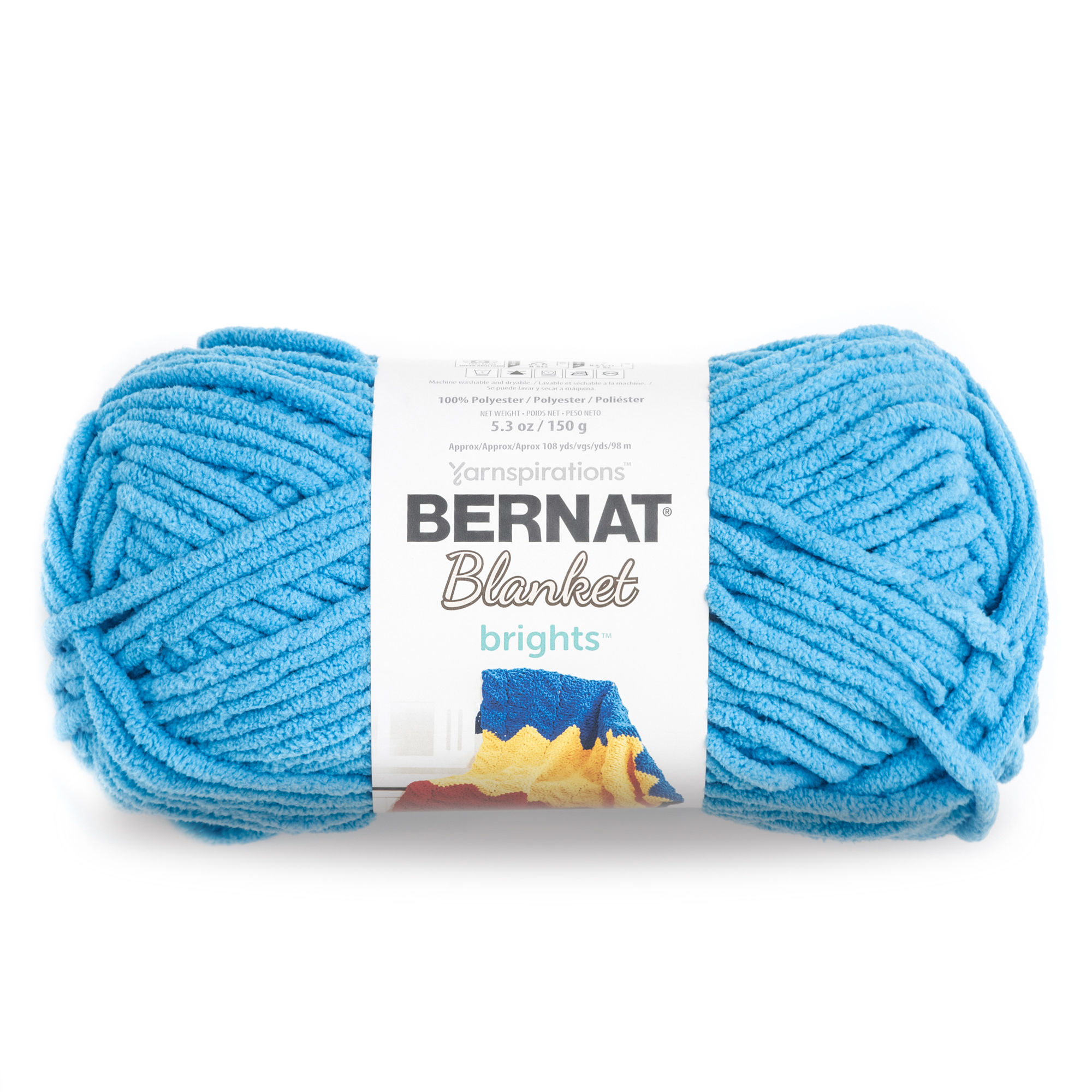 Bernat Polyester Blanket Brights Yarn (150 g/5.3 oz), Busy Blue