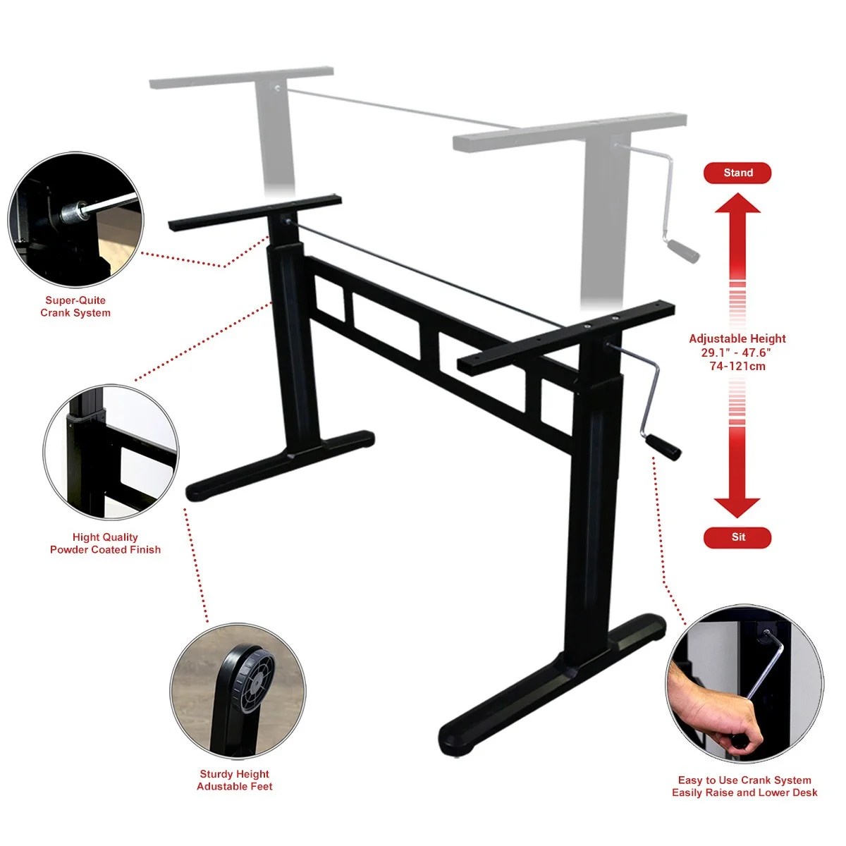 GD422B Manual Crank Height Adjustable Office / Gaming GD422B Manual Crank Height Adjustable Office / Gaming
