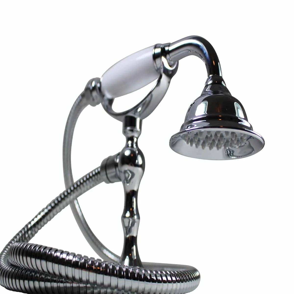 Renovators Supply Handheld Telephone Shower Head Set with 58in Flex Hose Chrome Showerheads