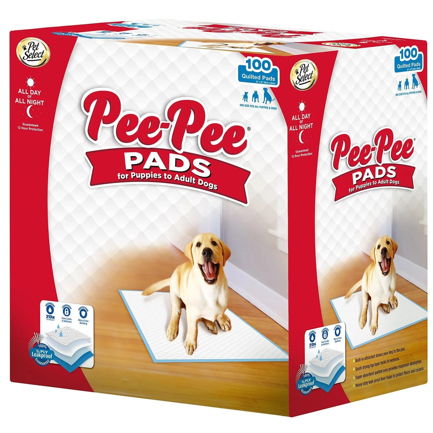 Pet Select PeePee Training Pads, 22"x 23" (100 ct.)