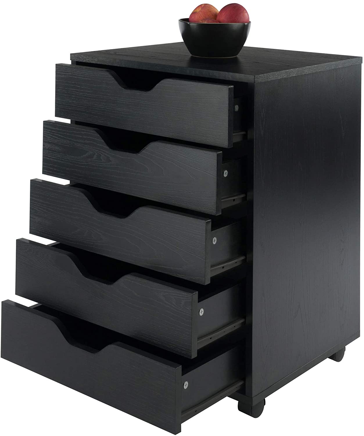 5Tier Files Wooden Rolling Filing with Wheels, Mobile