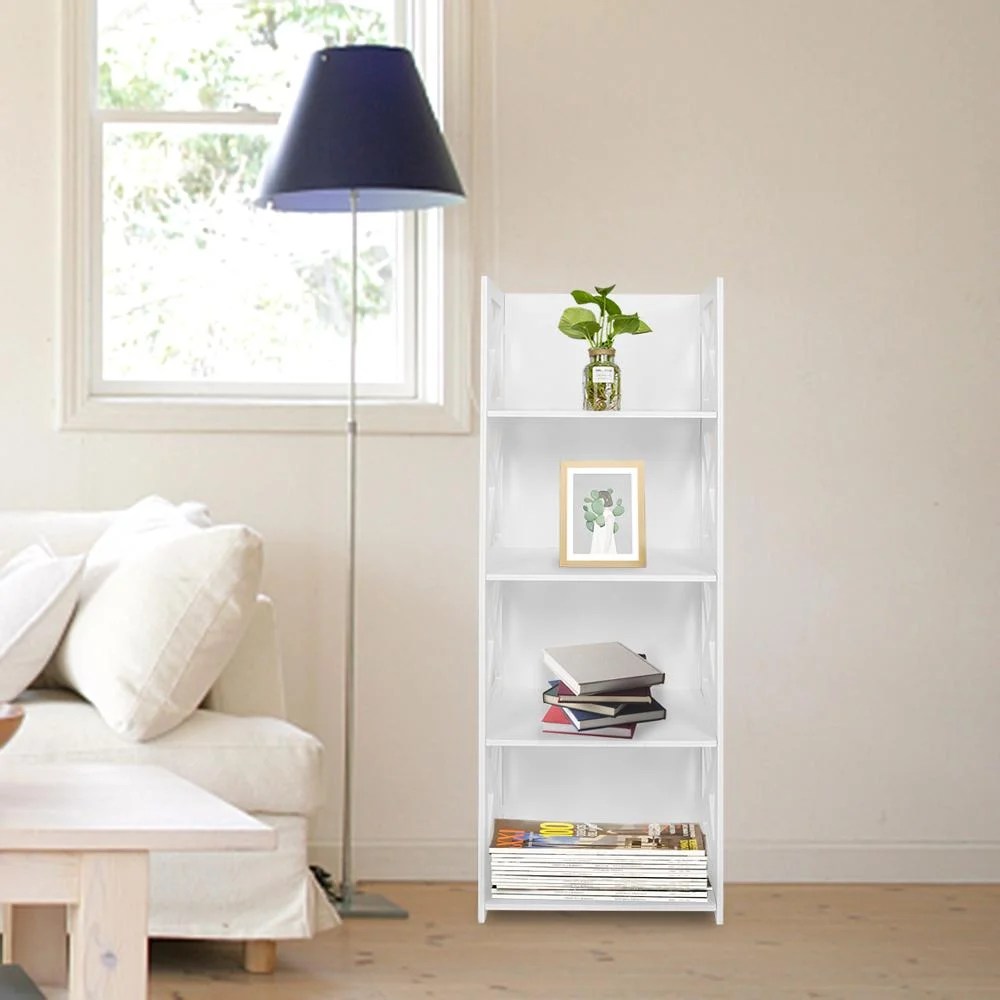 LYUMO 4Shelf Bookcase Wood &amp; Plastic Book Storage Shelf