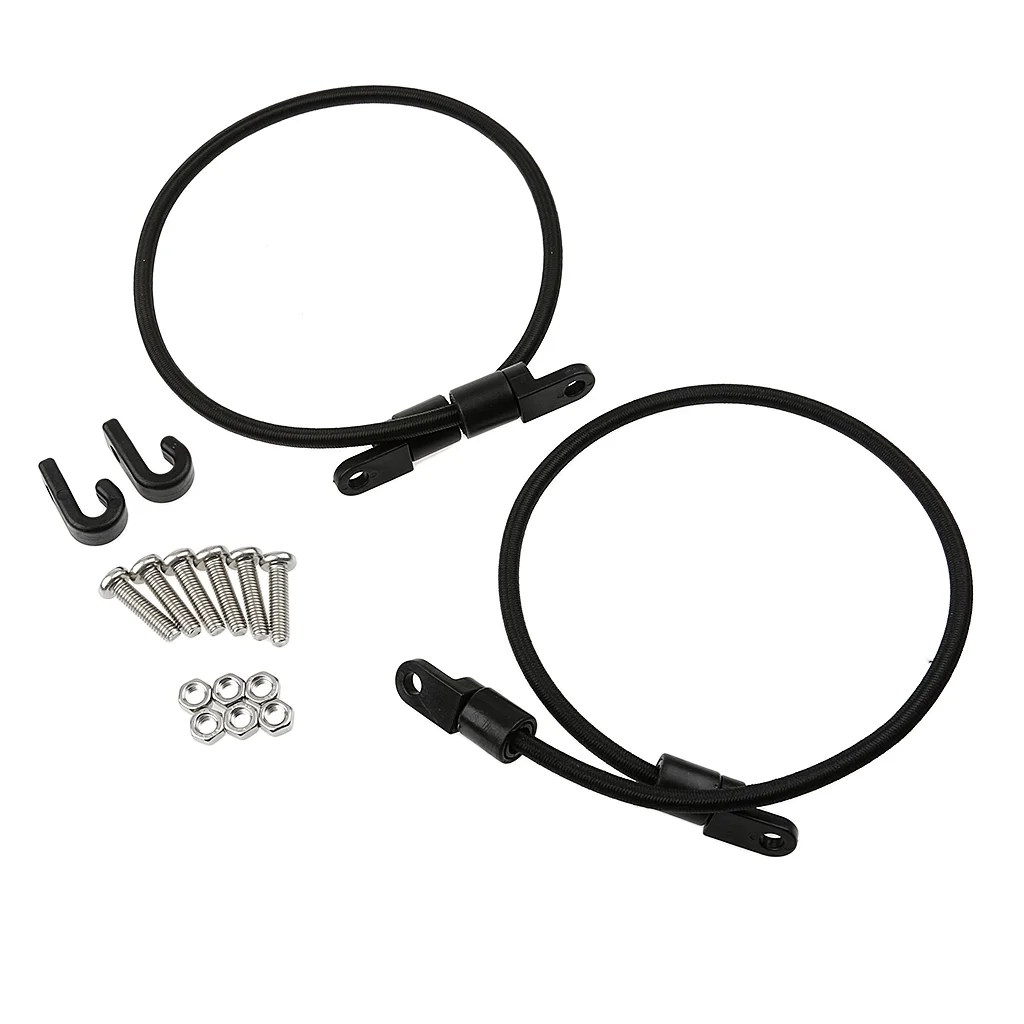 2pcs Black Kayak Paddle Holder Keeper Rod holder Bungee Cord Safety