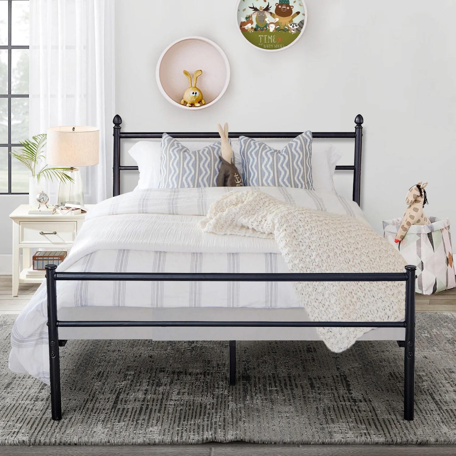 VECELO Full Size Metal/Platform Bed Frame , Box Spring