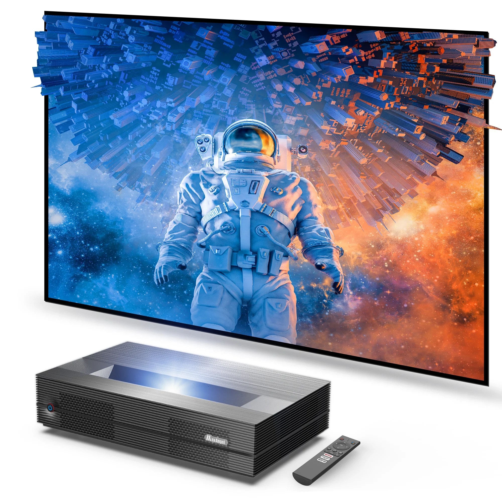 Laser Projector, MaxAngel Smart 4K UHD Laser TV Projector with HDR10