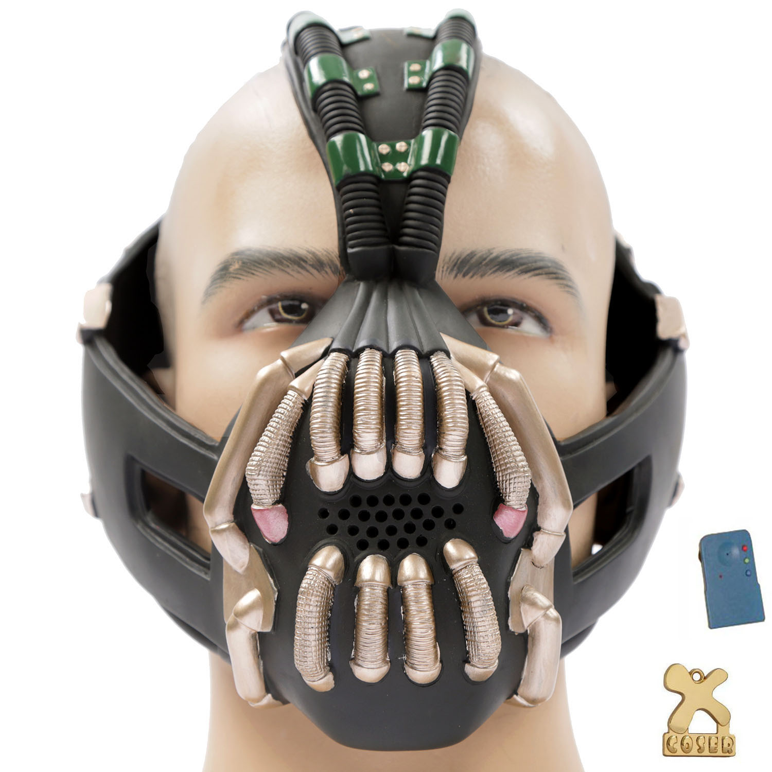 Xcoser Batman Bane Mask with Voice Changer Modulator Bronze Version
