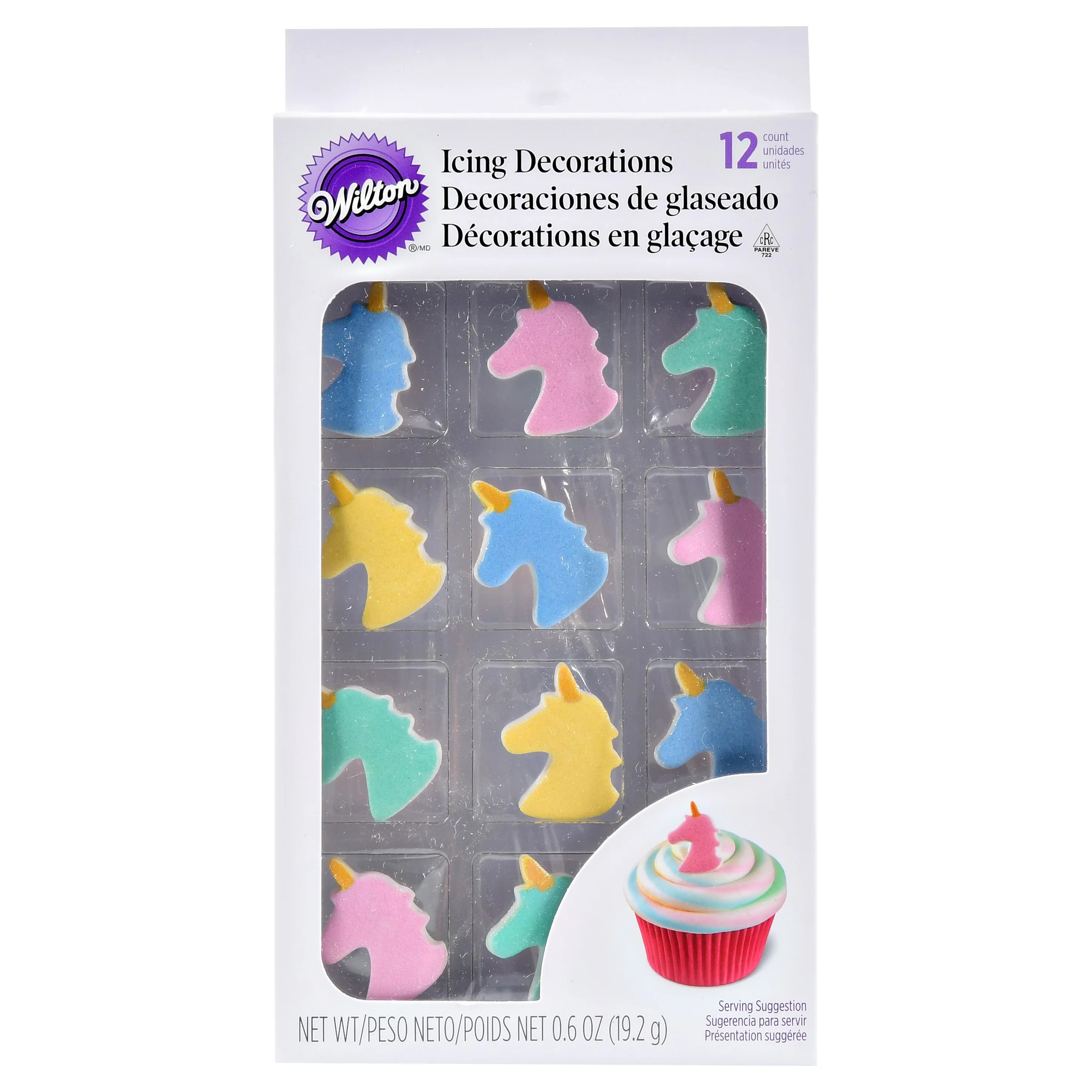 Wilton Pastel Unicorn Icing Decorations, 12ct