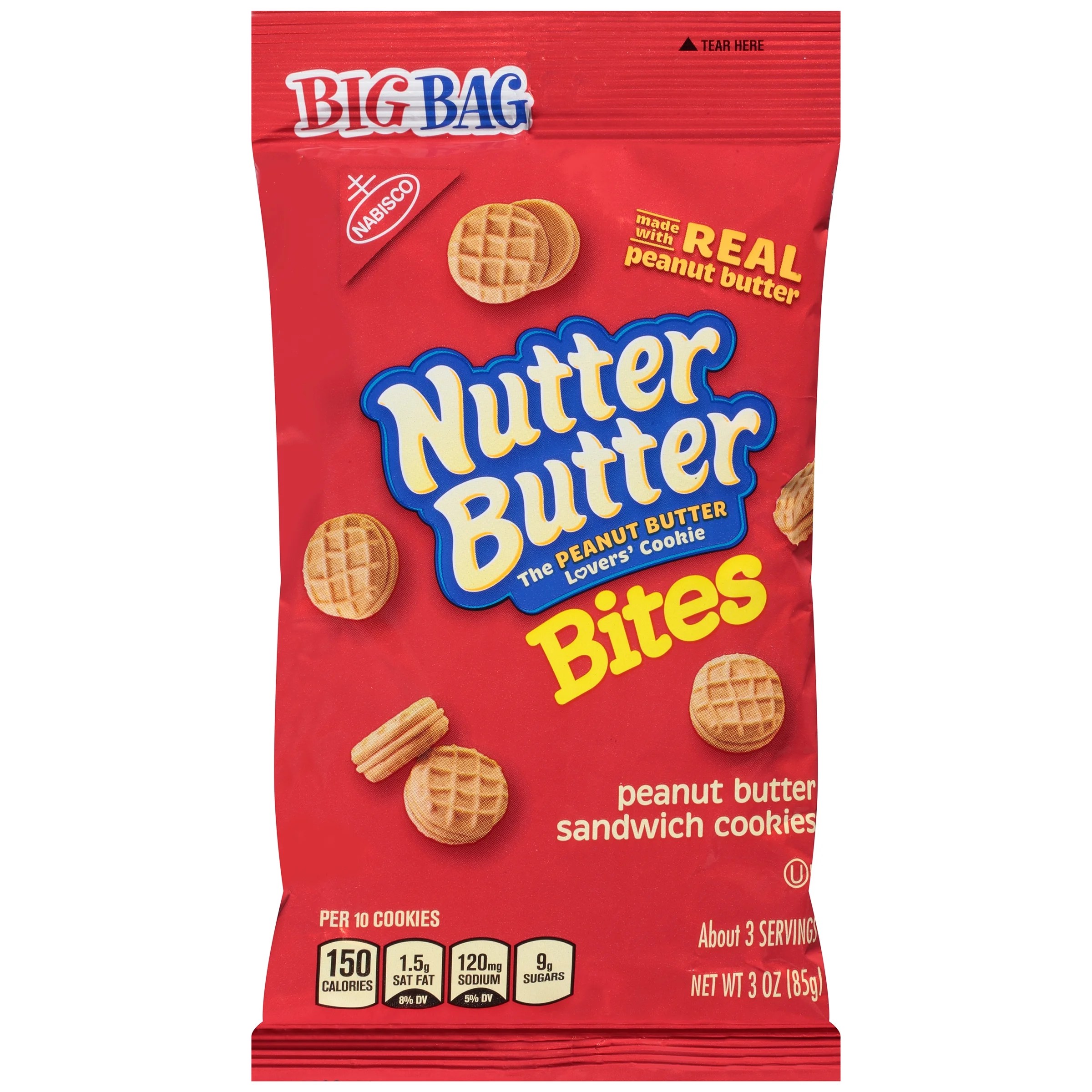 Nabisco Nutter Butter Bites Peanut Butter Sandwich Cookies, 3 oz