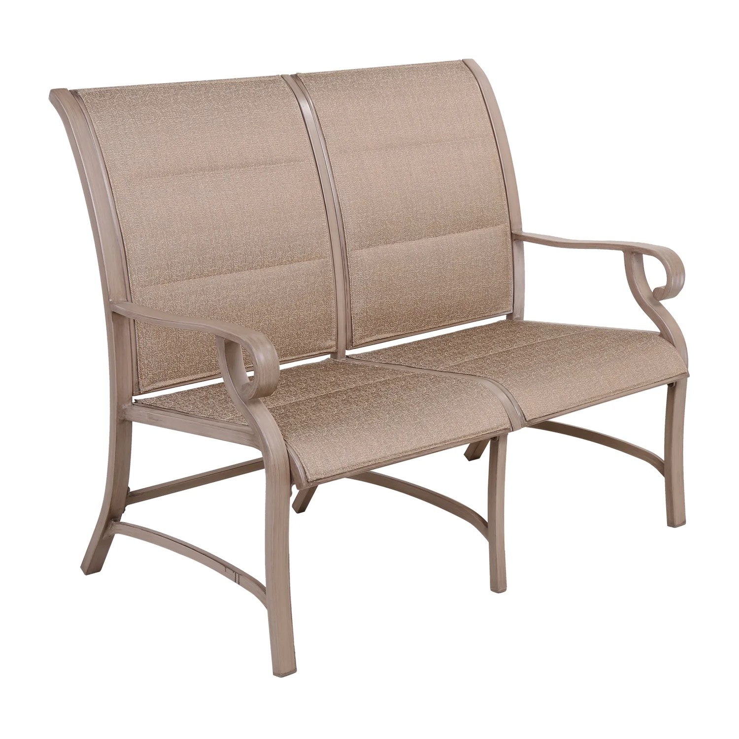 Metal Patio Chair, Outdoor Loveseat with Armrest for Lawn, Garden