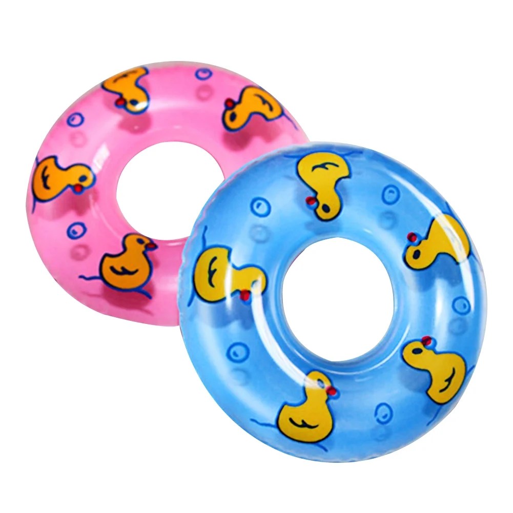 2 Pcs Baby Bath Toy Inflatable Swim Ring Toy Plastic Mini Swim Circle