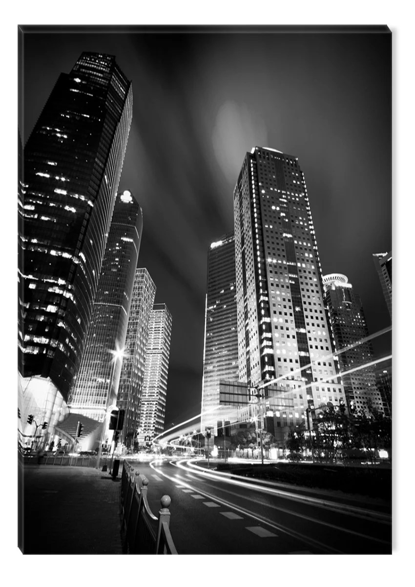 Startonight Canvas Wall Art Black and White Abstract Cityscape Light Startonight Canvas Wall Art Black and White Abstract Cityscape Light