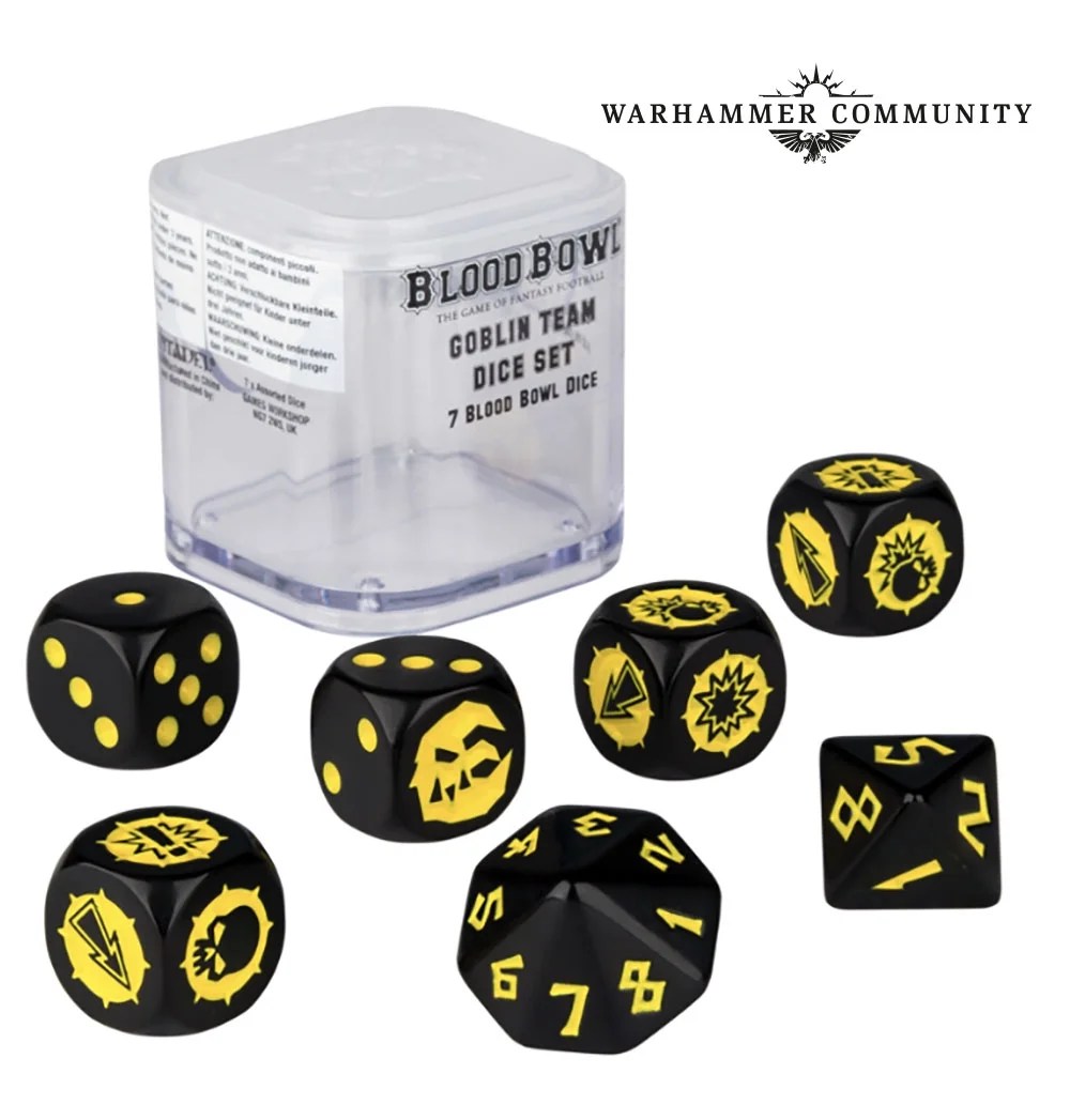 Blood Bowl The Game of Fantasy Football Goblin Team Dice Set (7 Blood