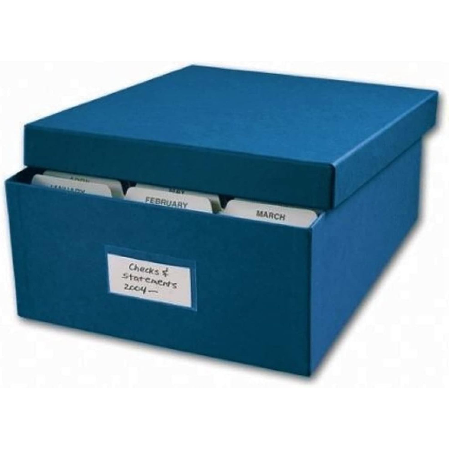 HetayC ABC Check Storage Box w/ 12 Dividers, 12" x W 97/8" x H 45/8", Blue