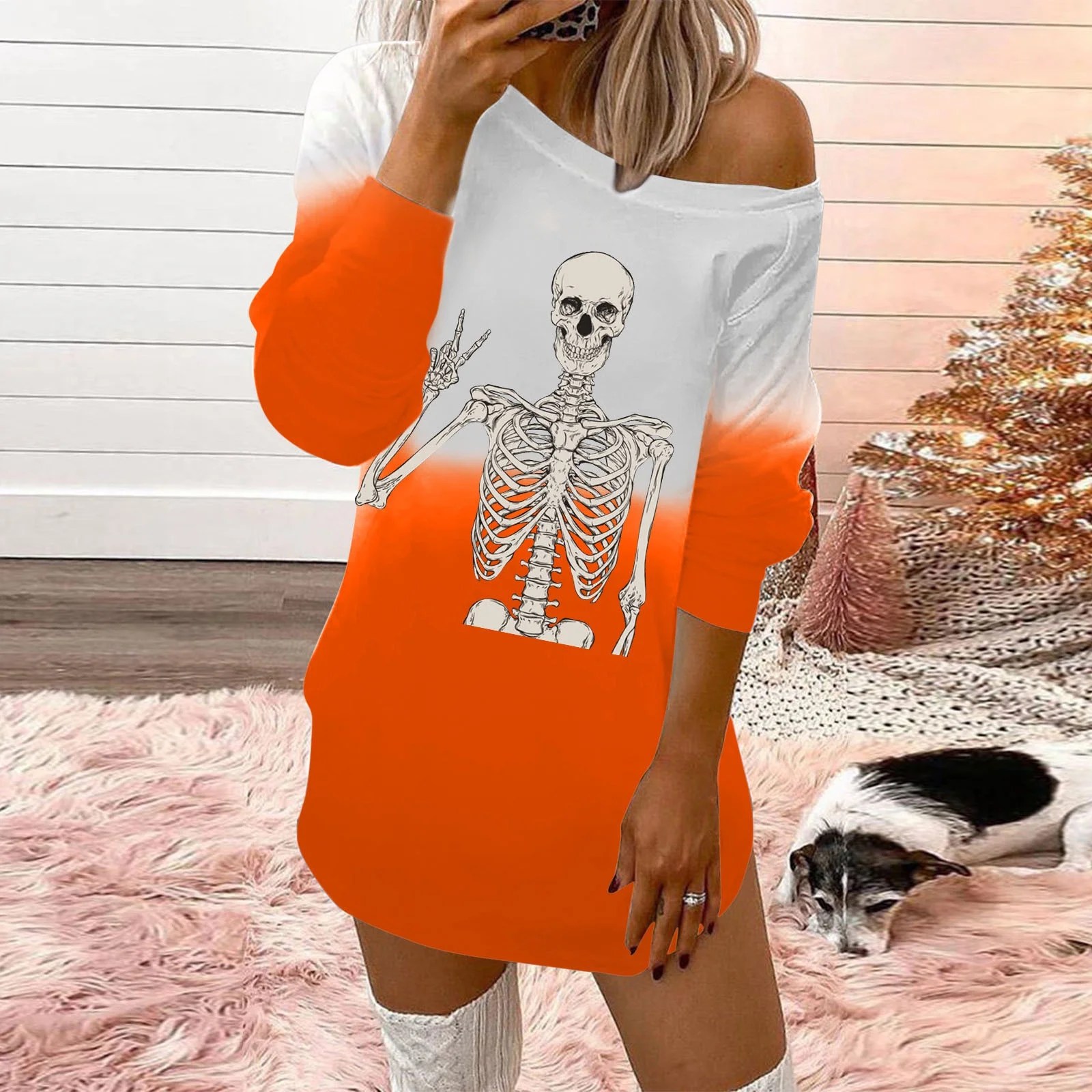 Yutnsbel Dresses For Women 2022 Fashion Crew Neck Halloween Costumes