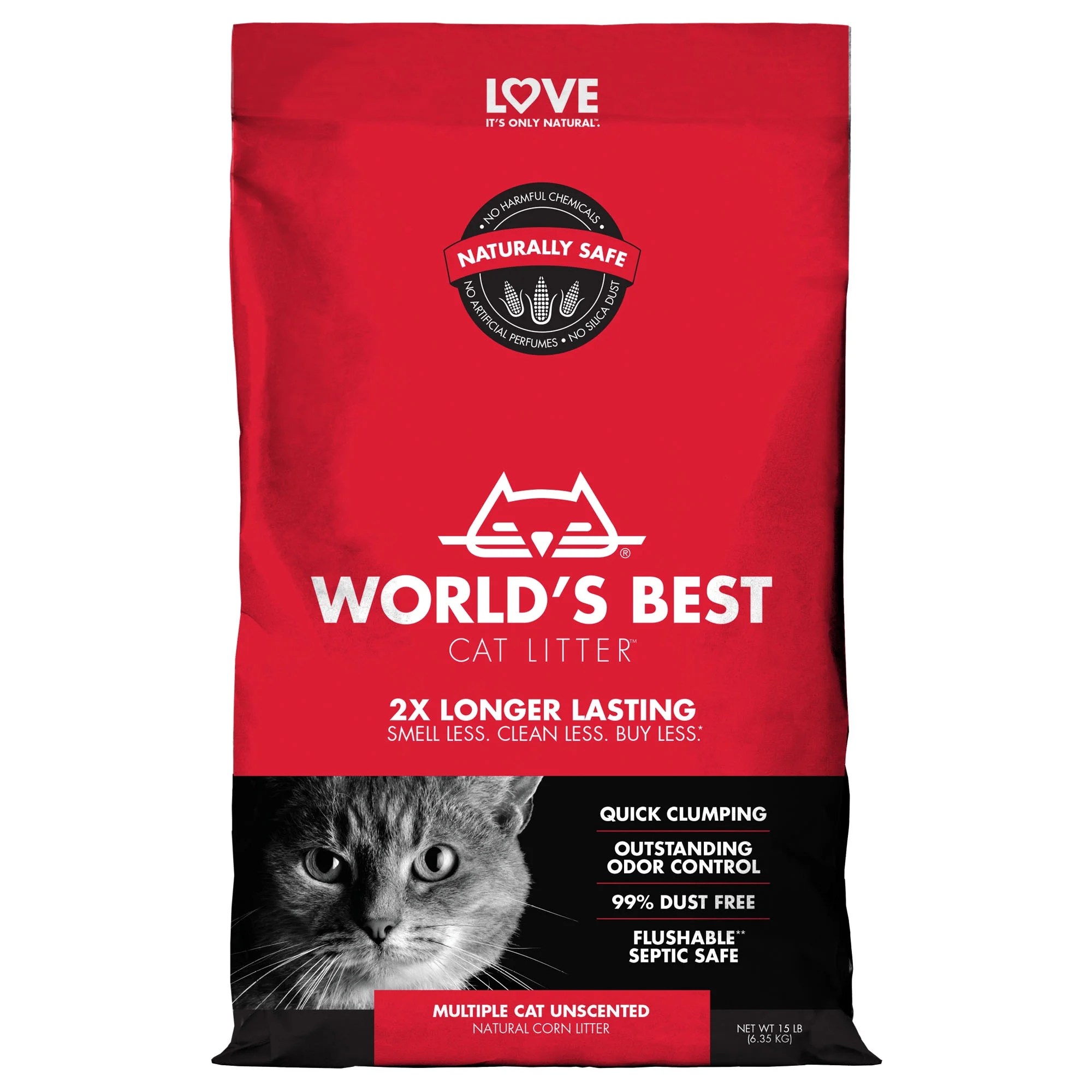 World's Best Cat Litter Multiple Cat Clumping Formula, 15lb