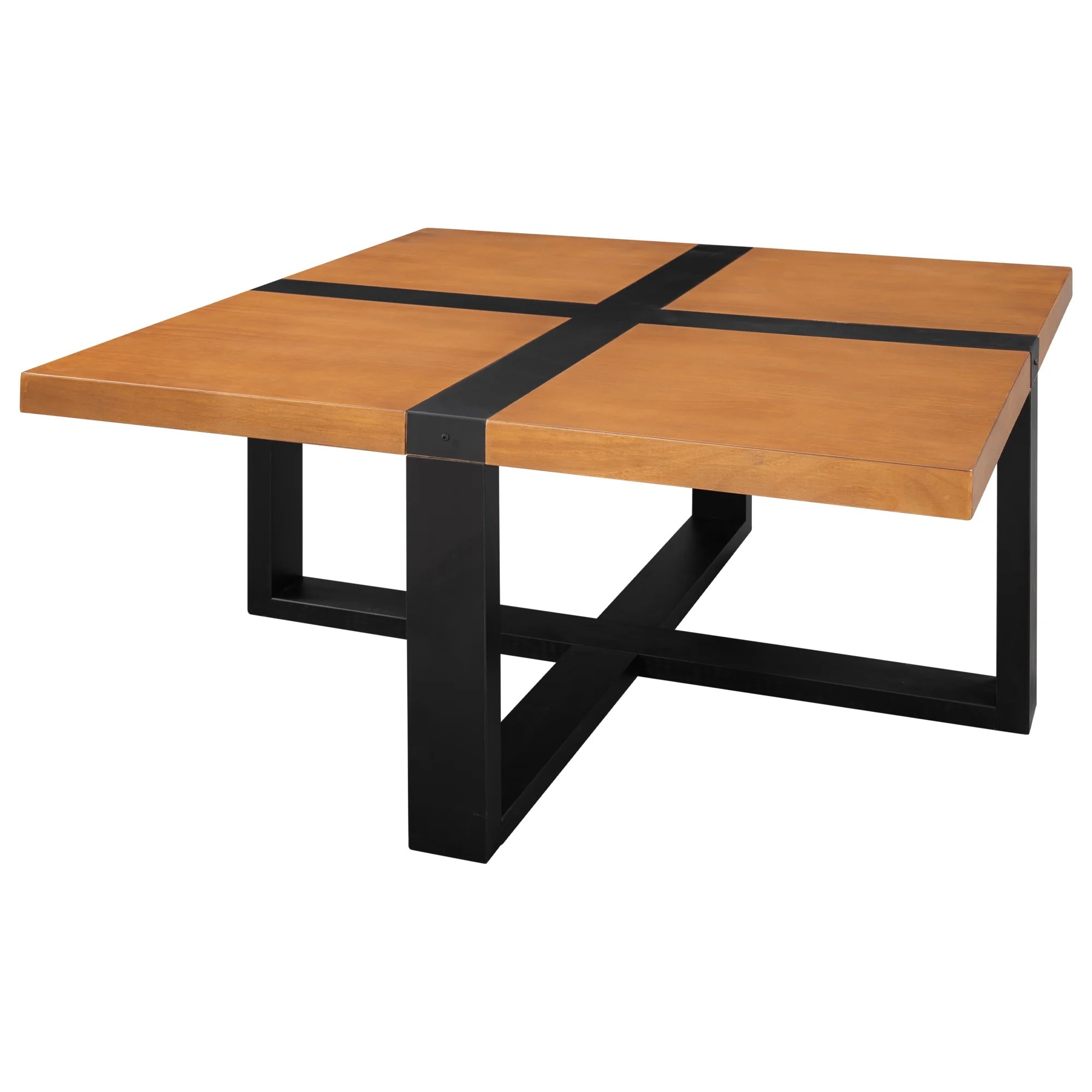 Industrial Coffee End Table CrossedShape Coffee Table for Home Office