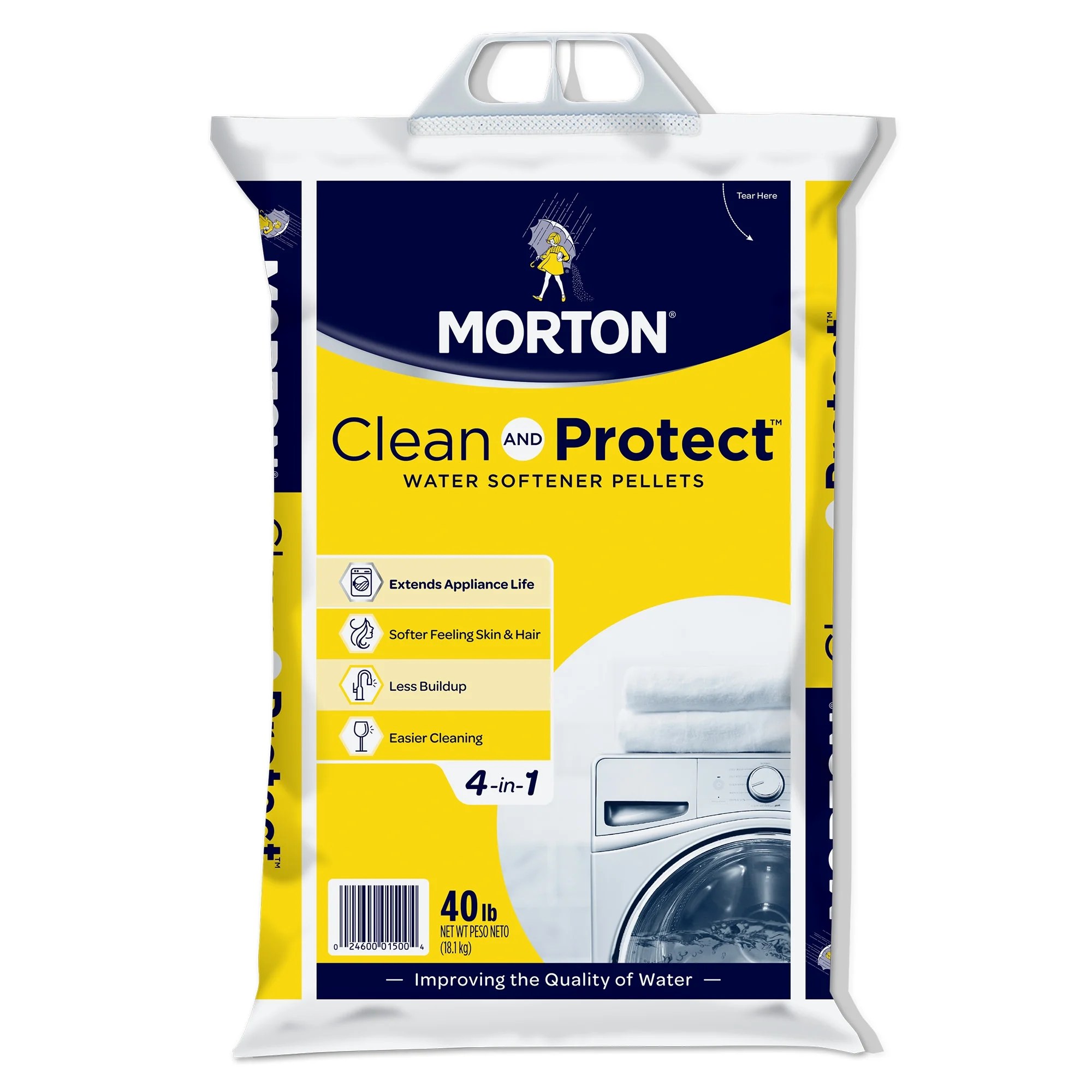 Morton® Clean and Protect® Water Softener Salt Pellets, 40 lb. Bag