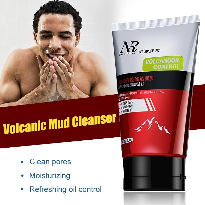 Volcanic Mud Facial Cleanser Antiacne Blackhead Remover Daily Face