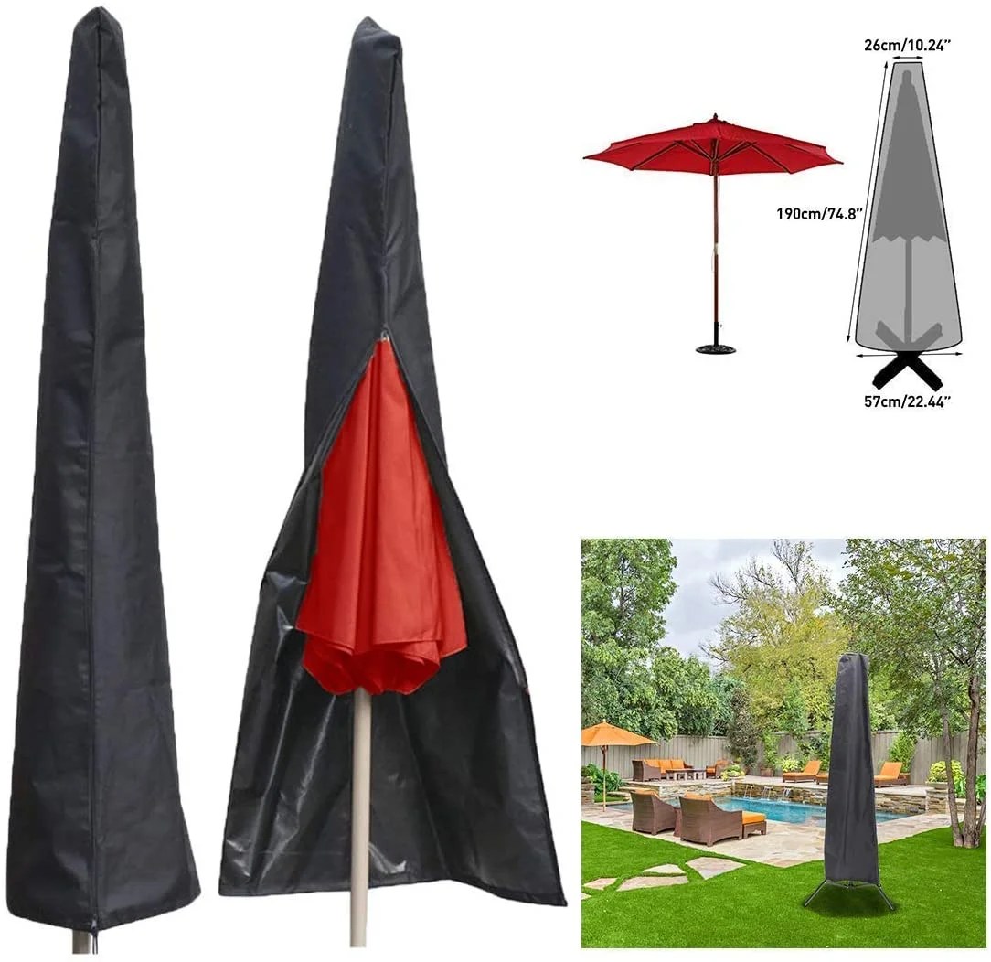 Waterproof UVResistant 210D Patio Umbrella Zipper Cover fit 6ft to