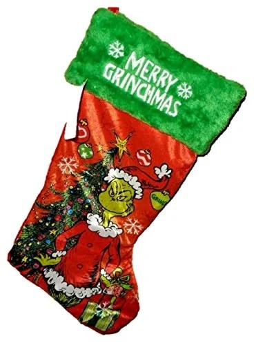 Grinch Christmas Stocking grinch Holiday Time 20in Christmas Hanging Stocking (Merry Grinchmas