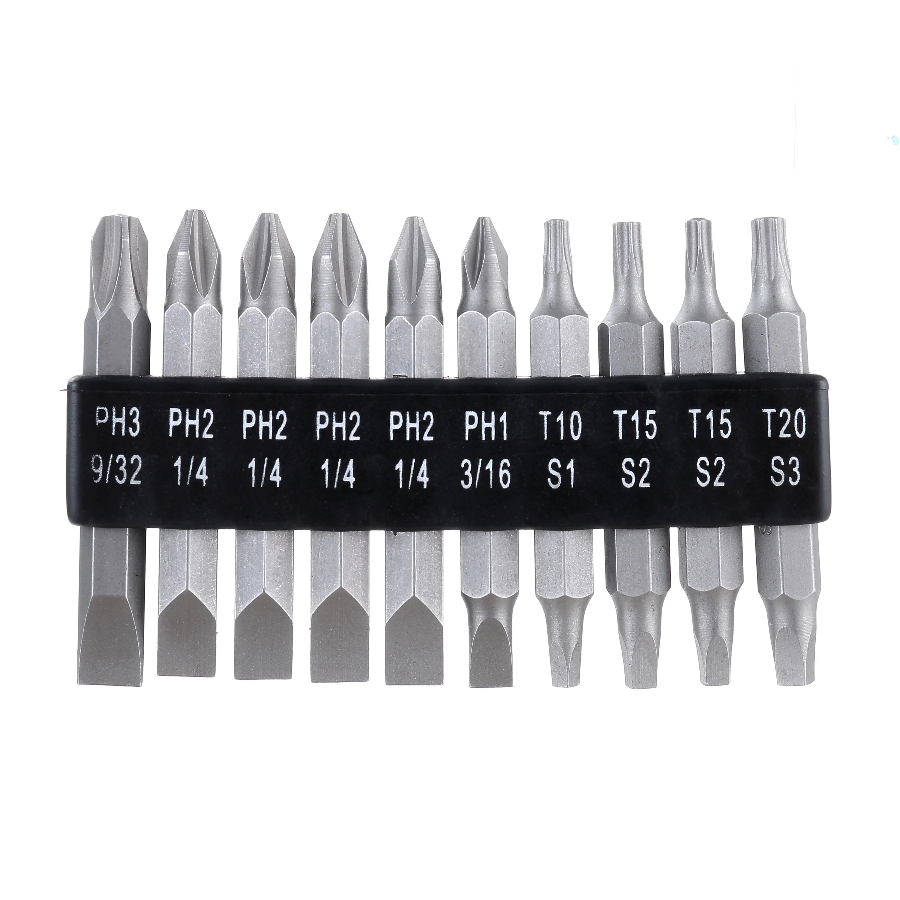 Hyper Tough 10 Piece 2 inch Double End Screwdriver Bits Set Phillips