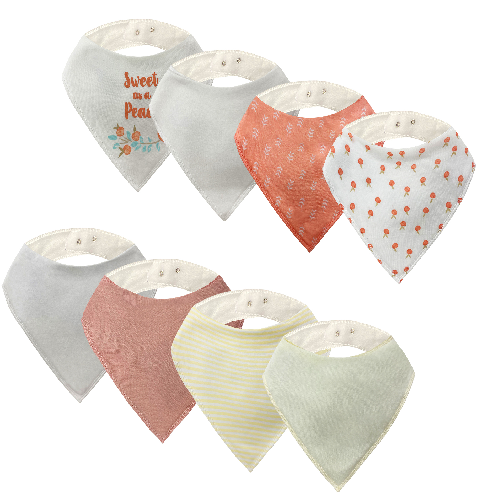 MODERN BABY 8 Pack Bandana Bibs for Boys Reversible