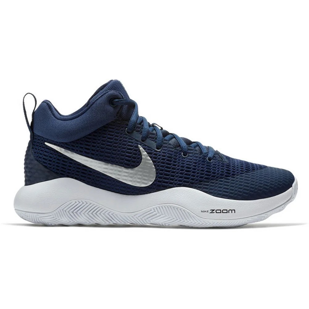 Nike NIKE Men's Zoom Rev TB Basketball Shoes Navy Blue/Metallic