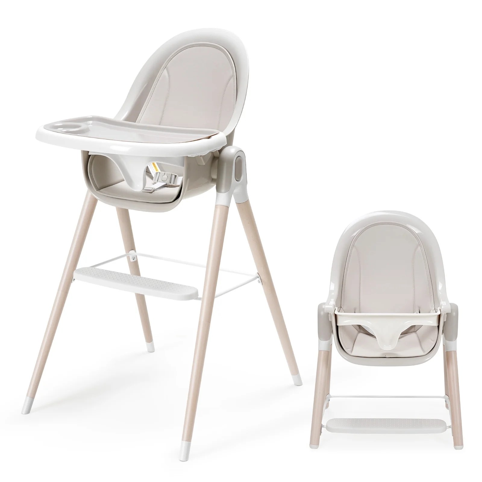 HEAO 3 in 1 Convertible Wooden High Chair, Reclining