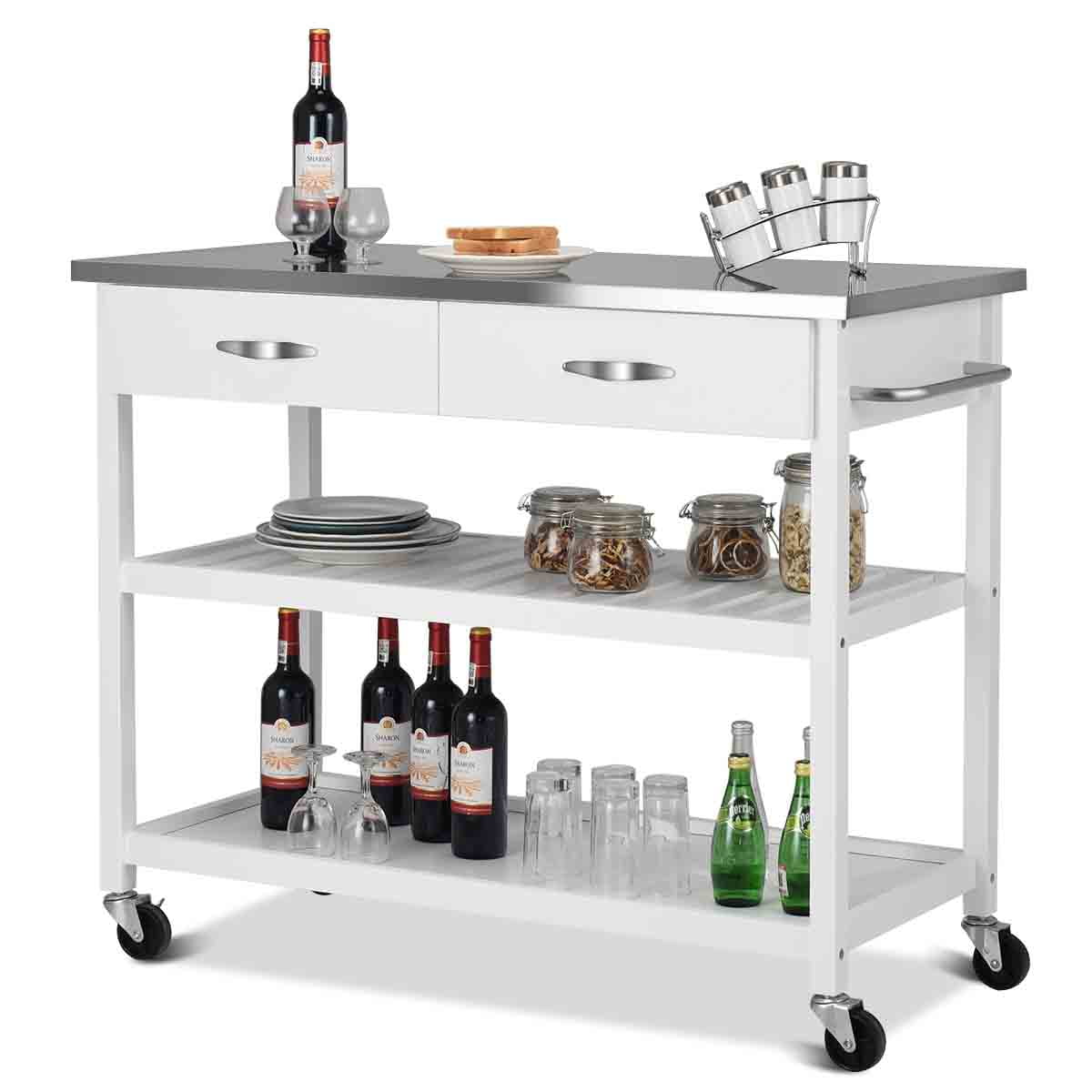 Wheeled Kitchen Trolley Rolling Pushing Cart Kitchen Island w Wheeled Kitchen Trolley Rolling Pushing Cart Kitchen Island w