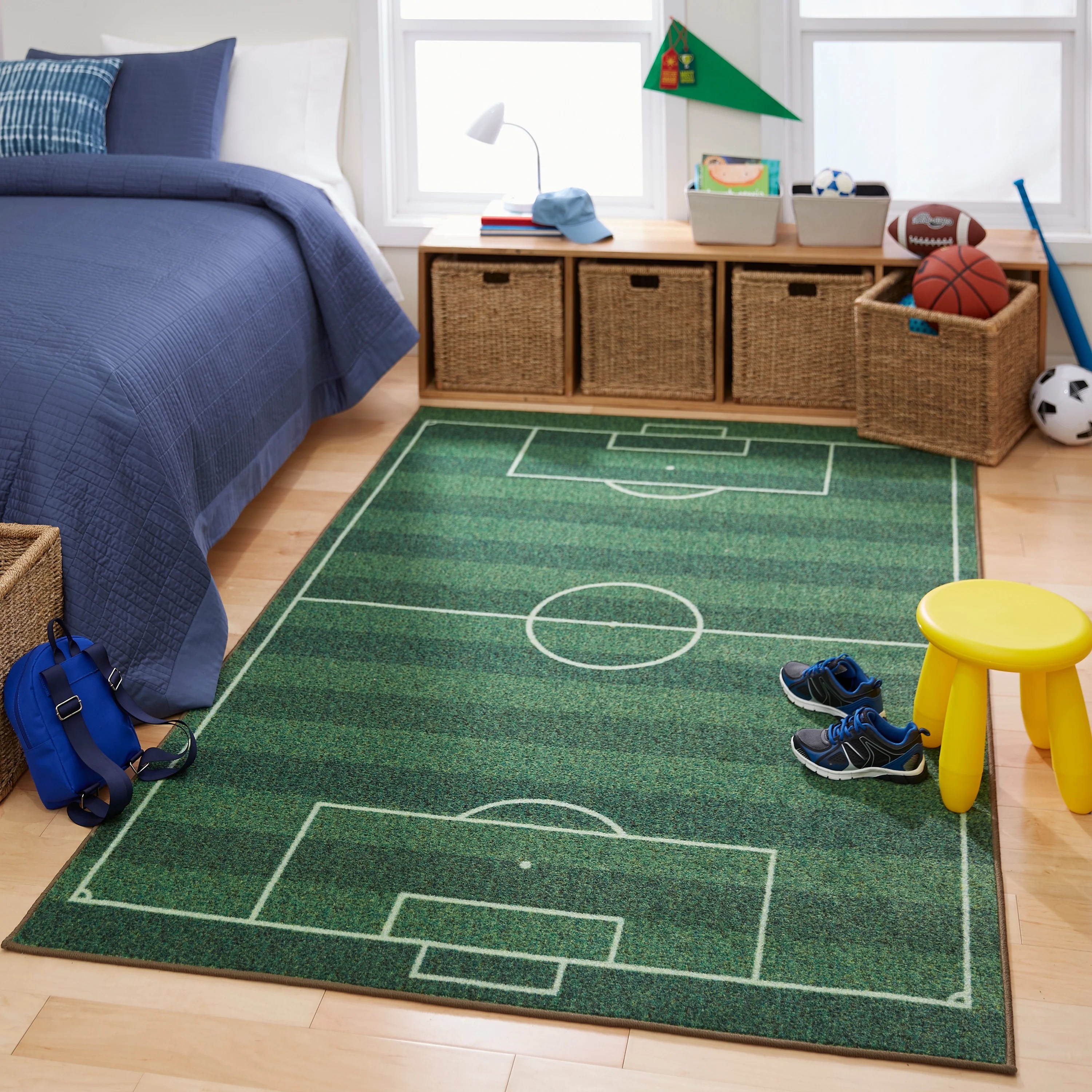 Mohawk Home Prismatic Soccer Field Green Contemporary Theme Kids Mohawk Home Prismatic Soccer Field Green Contemporary Theme Kids