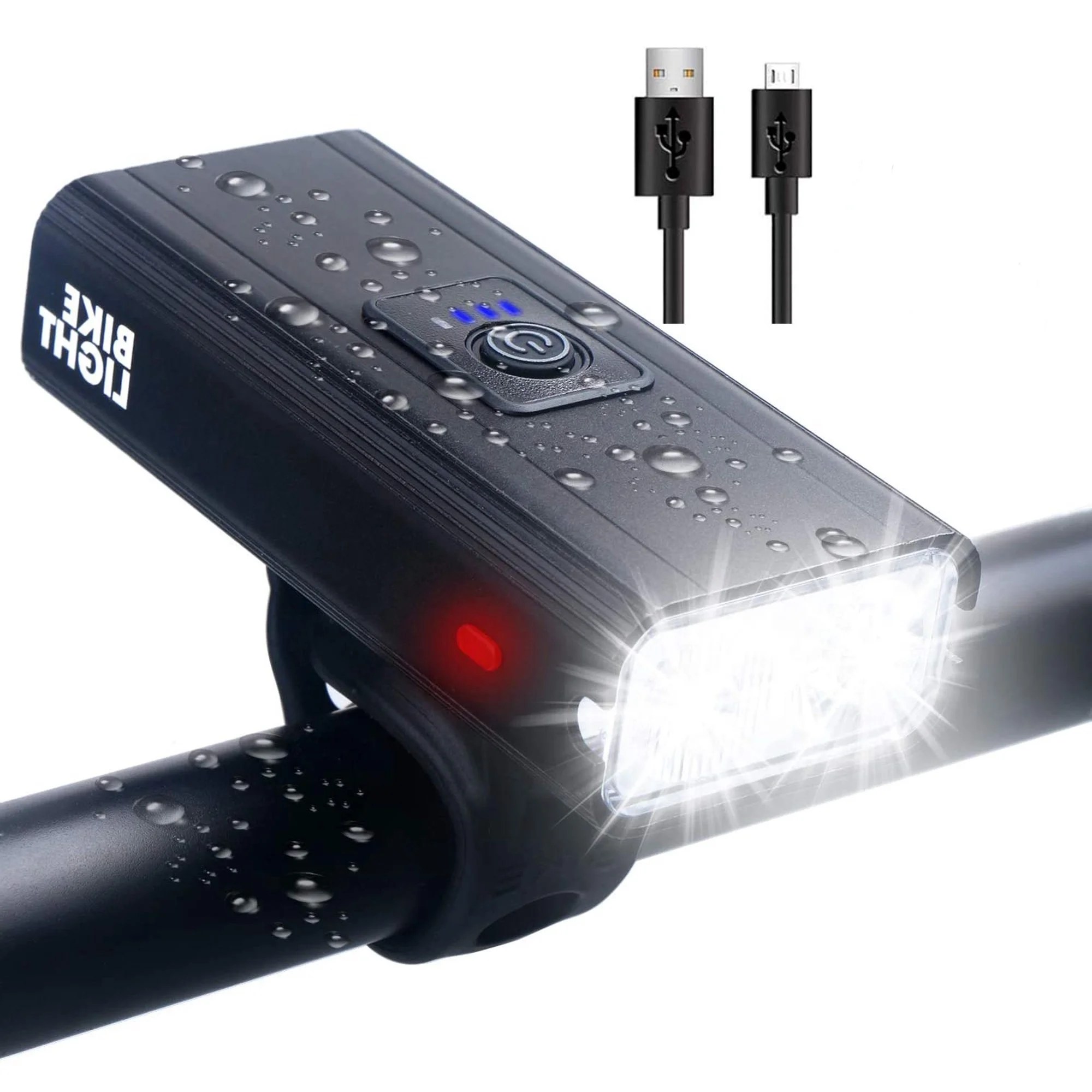 1600 Lumens Bike Lights, USB Rechargeable Bicycle Lamp, Waterproof, LED