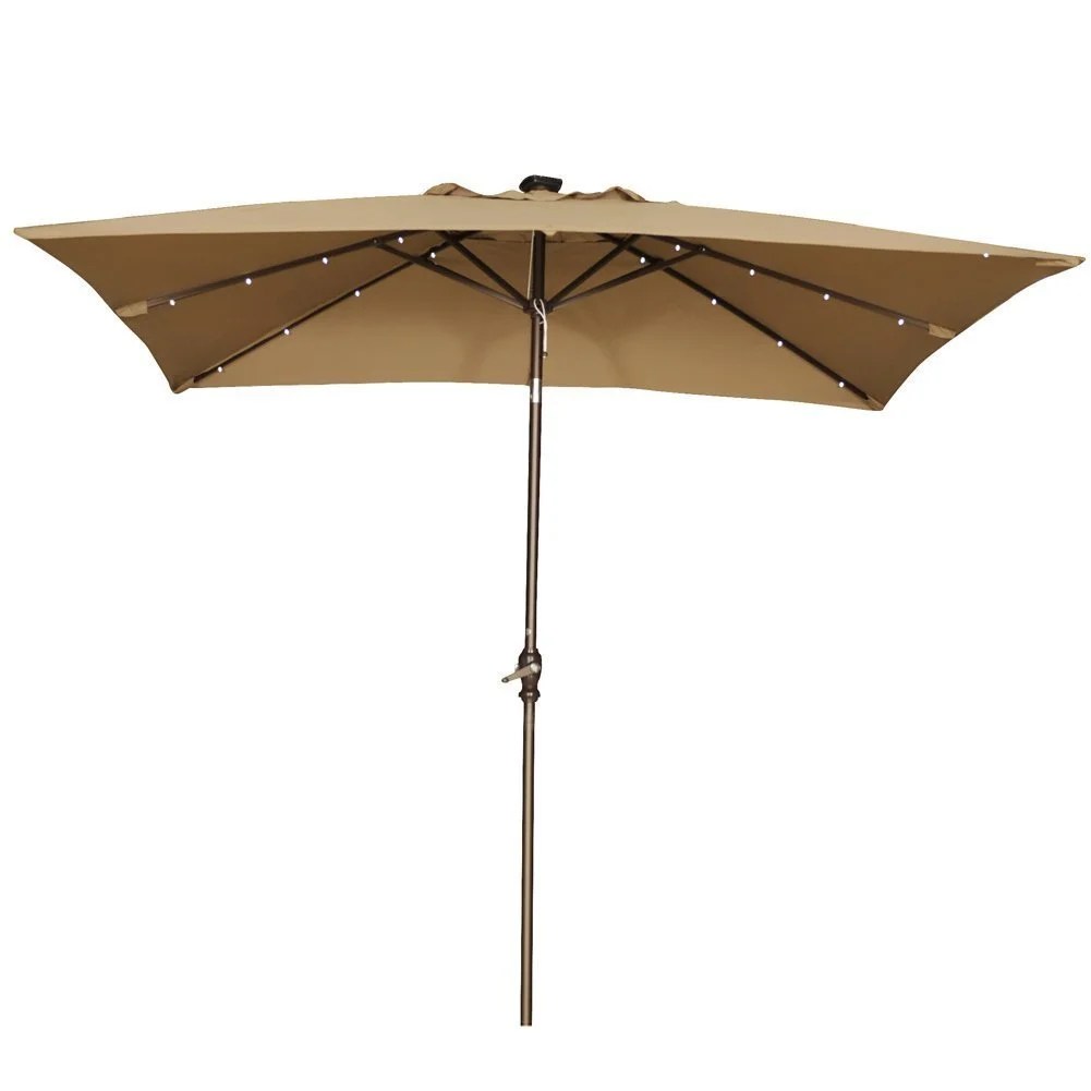 Abba Patio 7 by 9Ft Rectangular Patio Umbrella with 32 Solar Powered