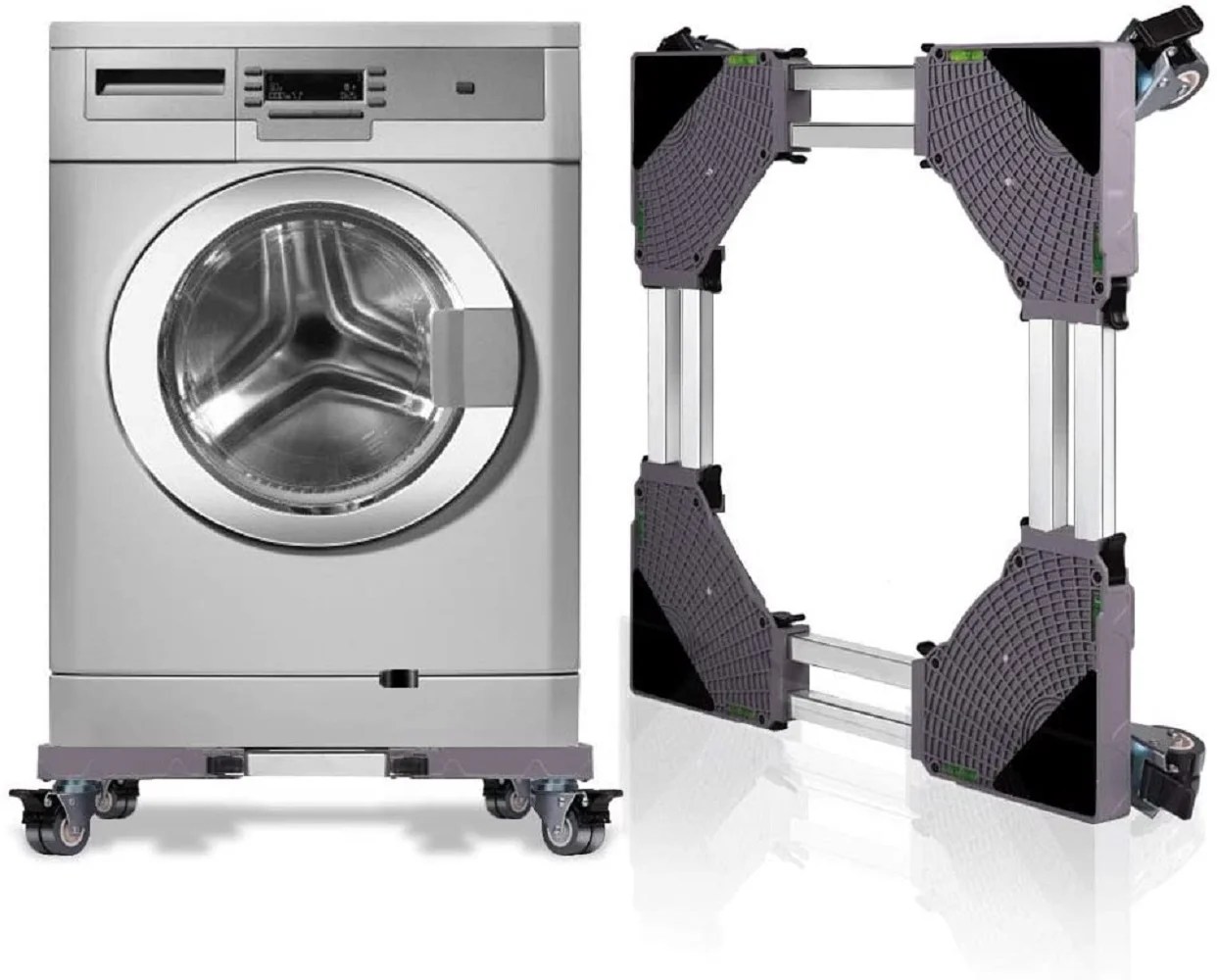 Universal Functional Adjustable Movable Washer Dryer Dolly with 4 Locking Wheels for Washing