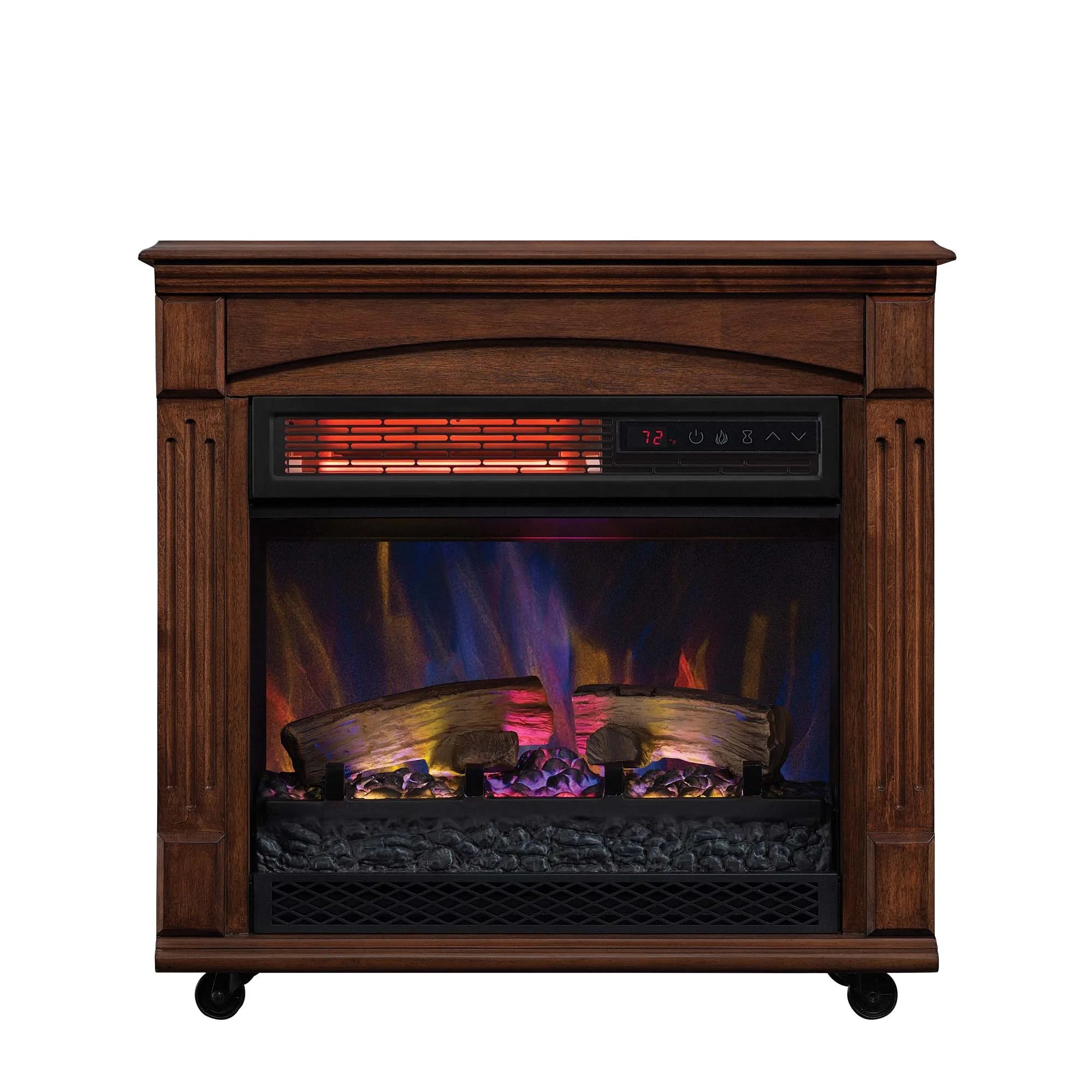 ChimneyFree Rolling Mantel, Infrared Quartz Electric Fireplace Space