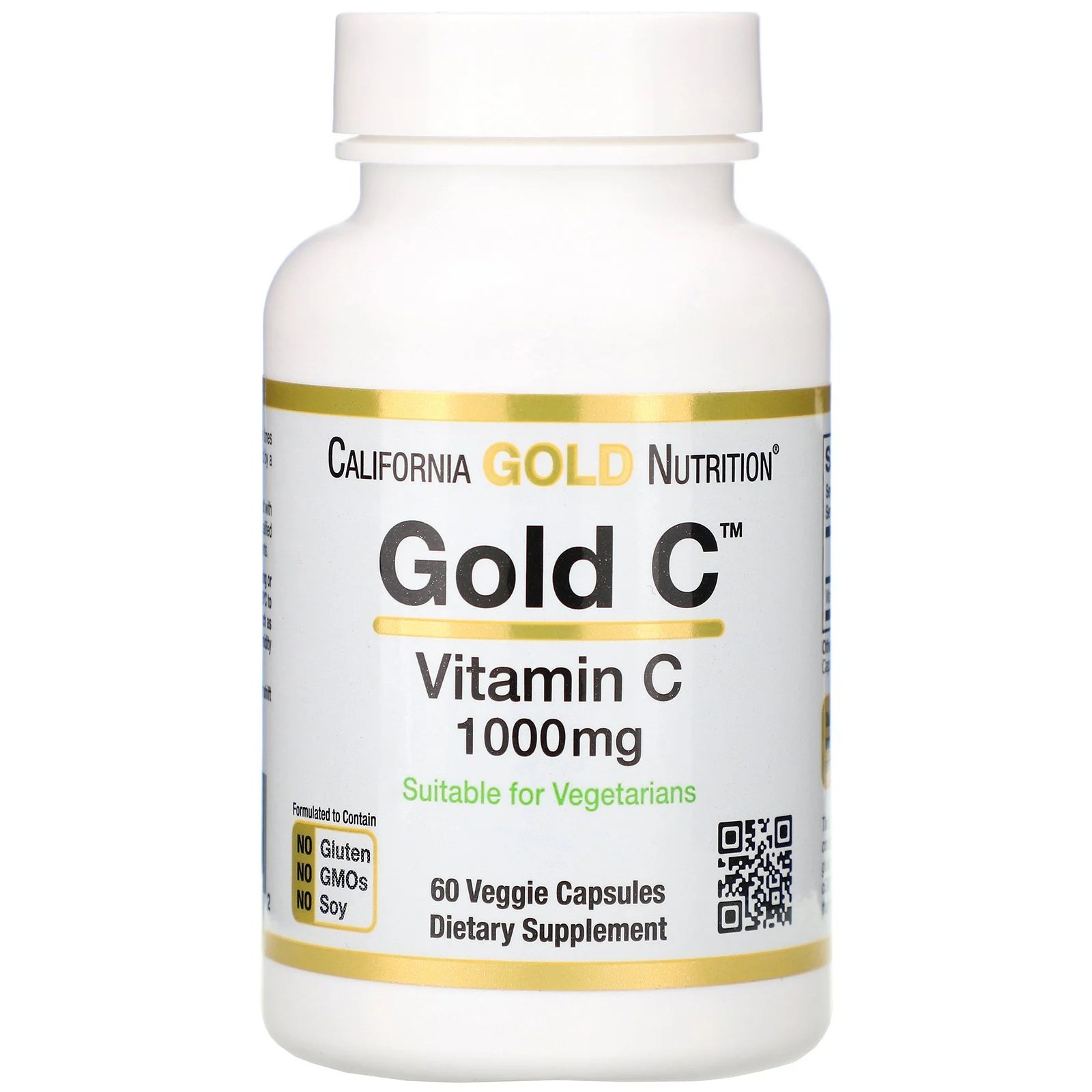 California Gold Nutrition Gold C, Vitamin C, 1,000 mg, 60 Veggie