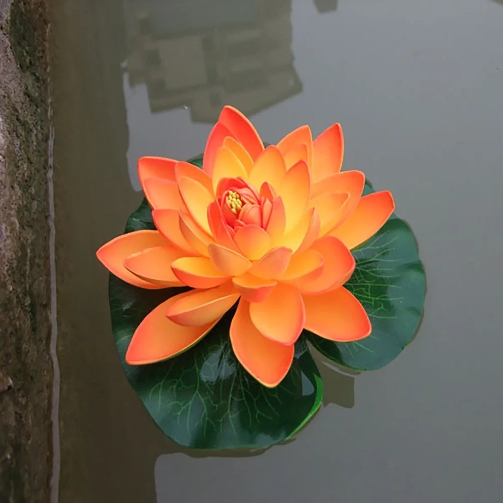 Artificial Lotus Flower Fake Floating Water Lily Garden Pond Fish Tank