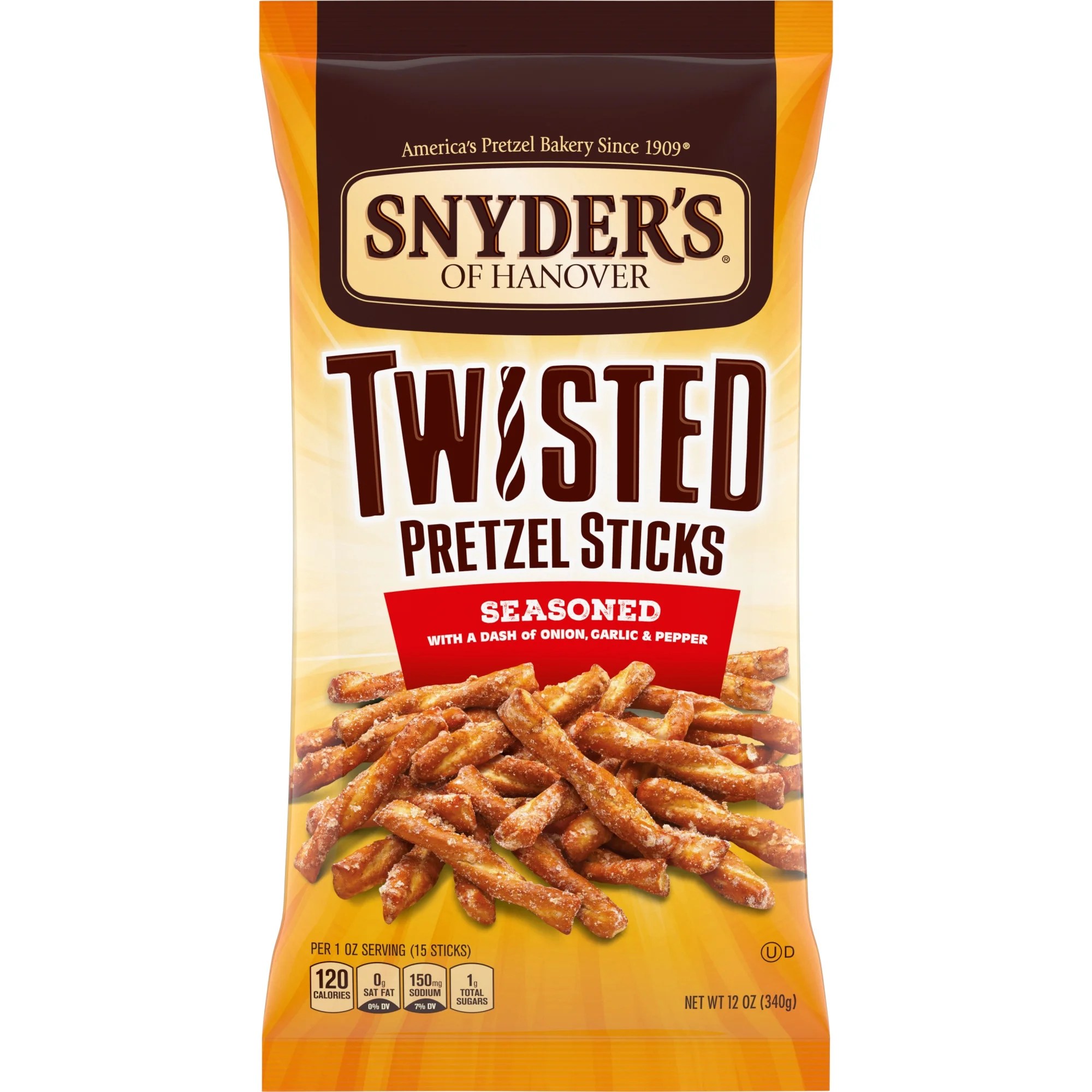 Snyder's of Hanover Pretzels, Seasoned Twisted Pretzel Sticks, 12 Oz