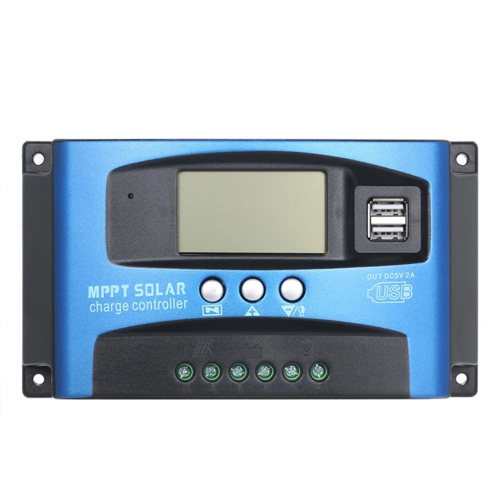 TOMSHOO 100A MPPT Solar Charge Controller Dual USB LCD Display Auto