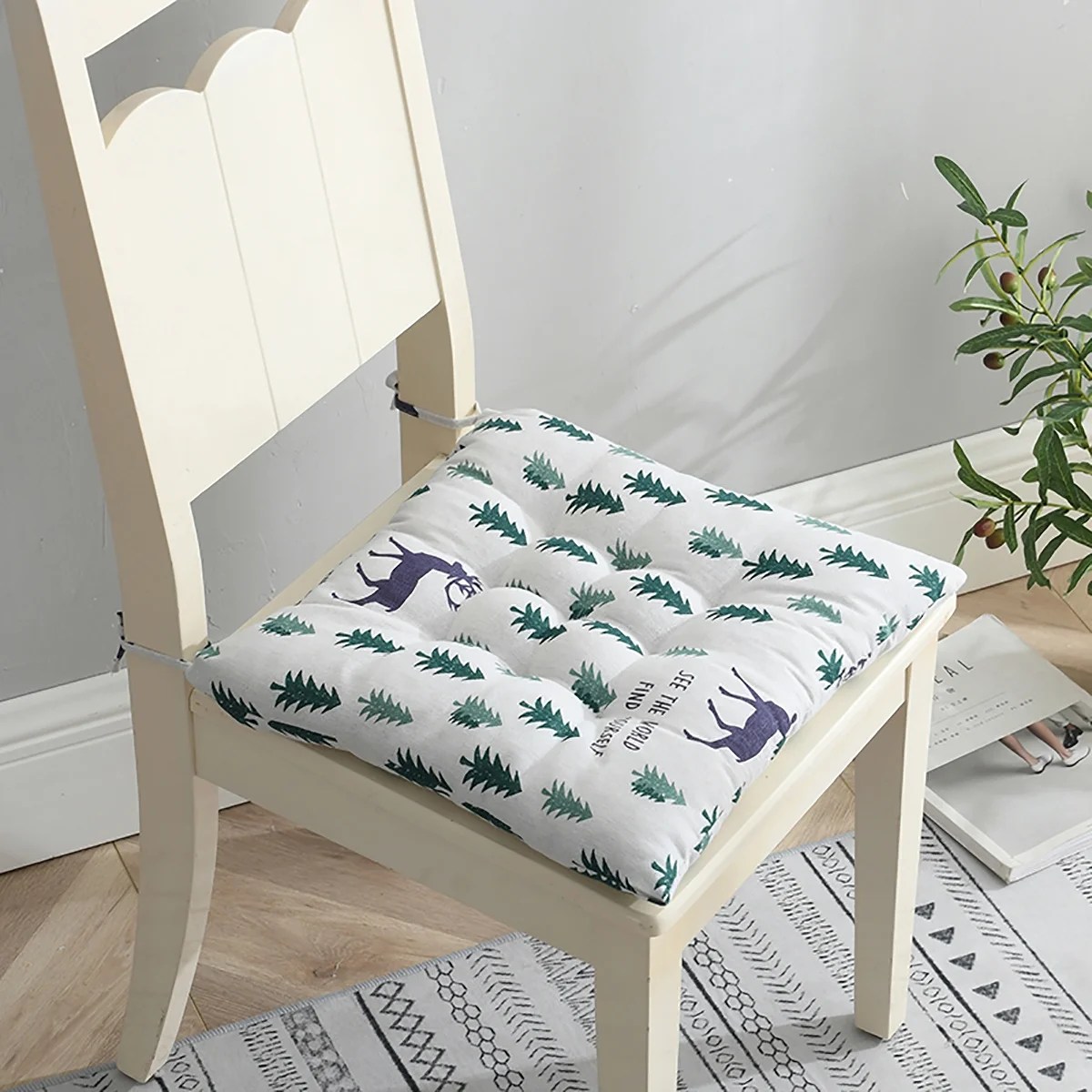 15.7x15.96 inch Square Chair Pad Seat Cushion,with Ties Nonslip