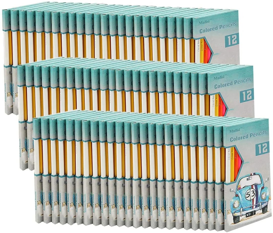Madisi Colored Pencils Bulk NonToxic PreSharpened 72 Packs of 12Count 864 Bulk Pack