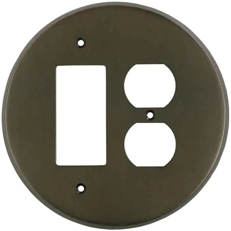 Round Oil Rubbed Bronze GFCI Rocker/Duplex Outlet Wall Plates