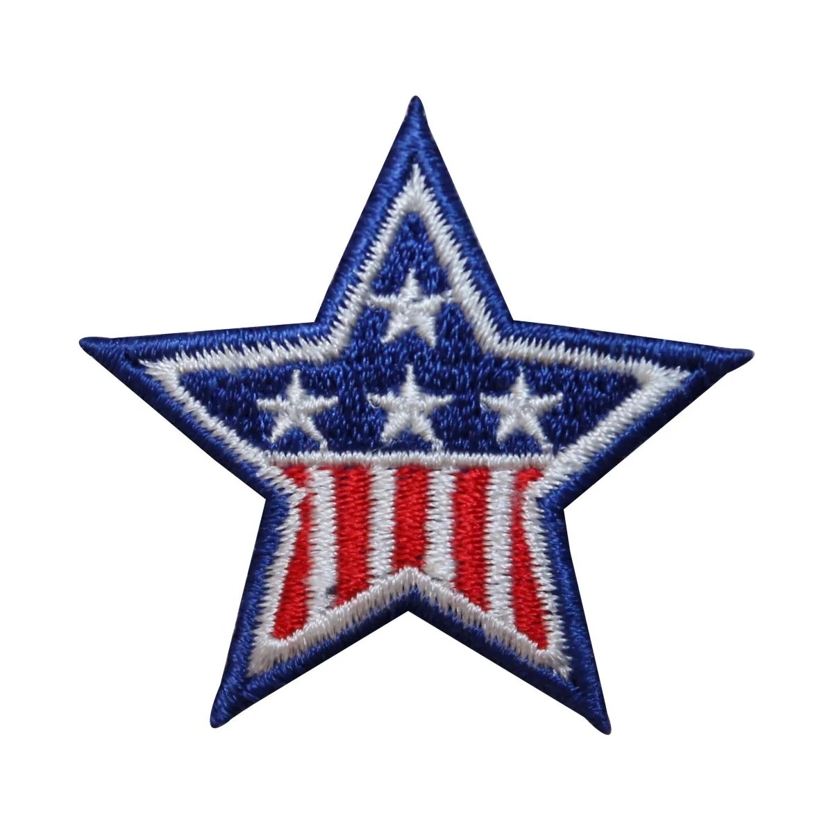 ID 1065B Patriotic Flag Star Patch America Banner Embroidered Iron On