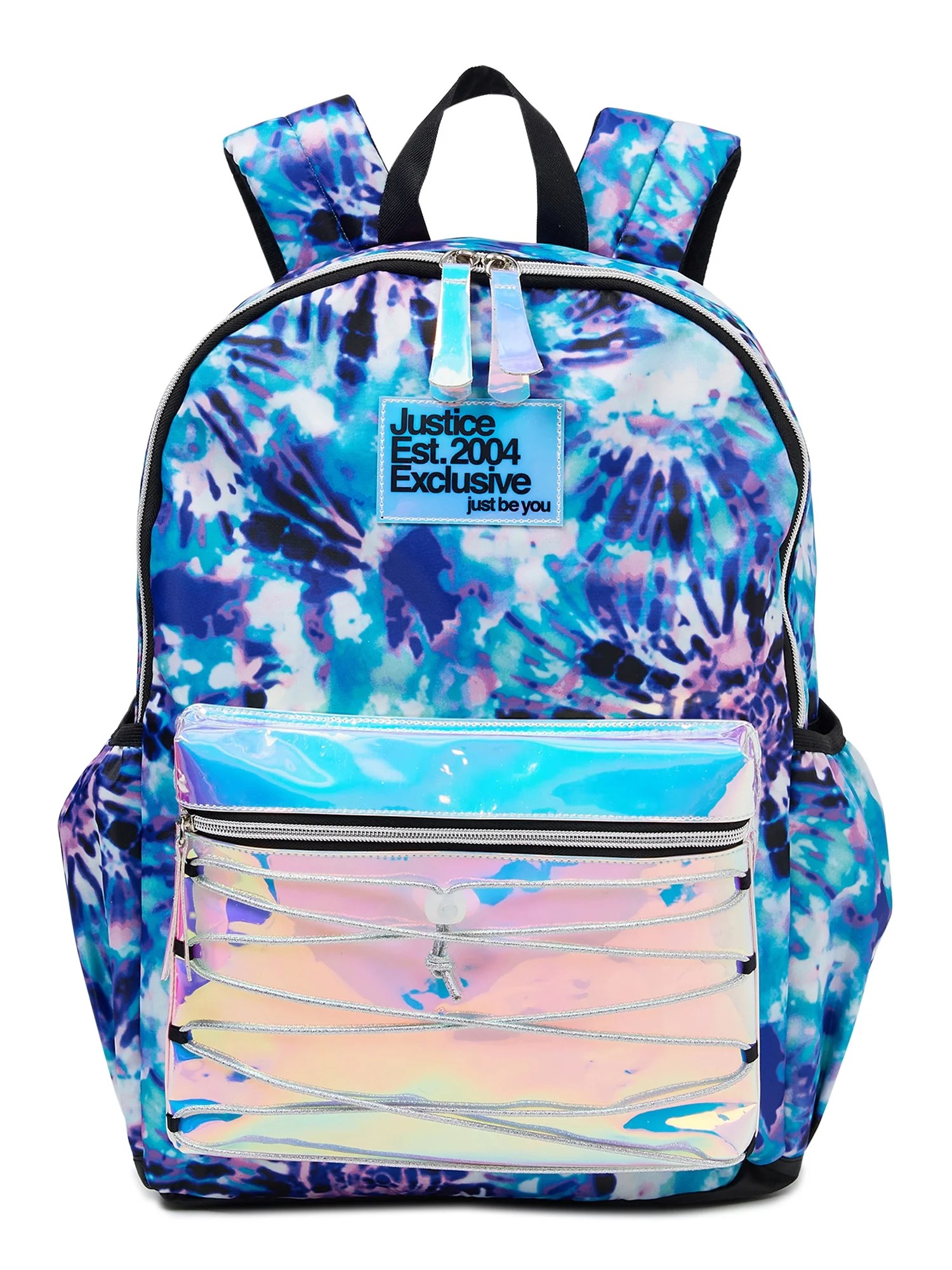 Justice Justice Kids Girls' Blue Tie Dye Backpack with Bungee