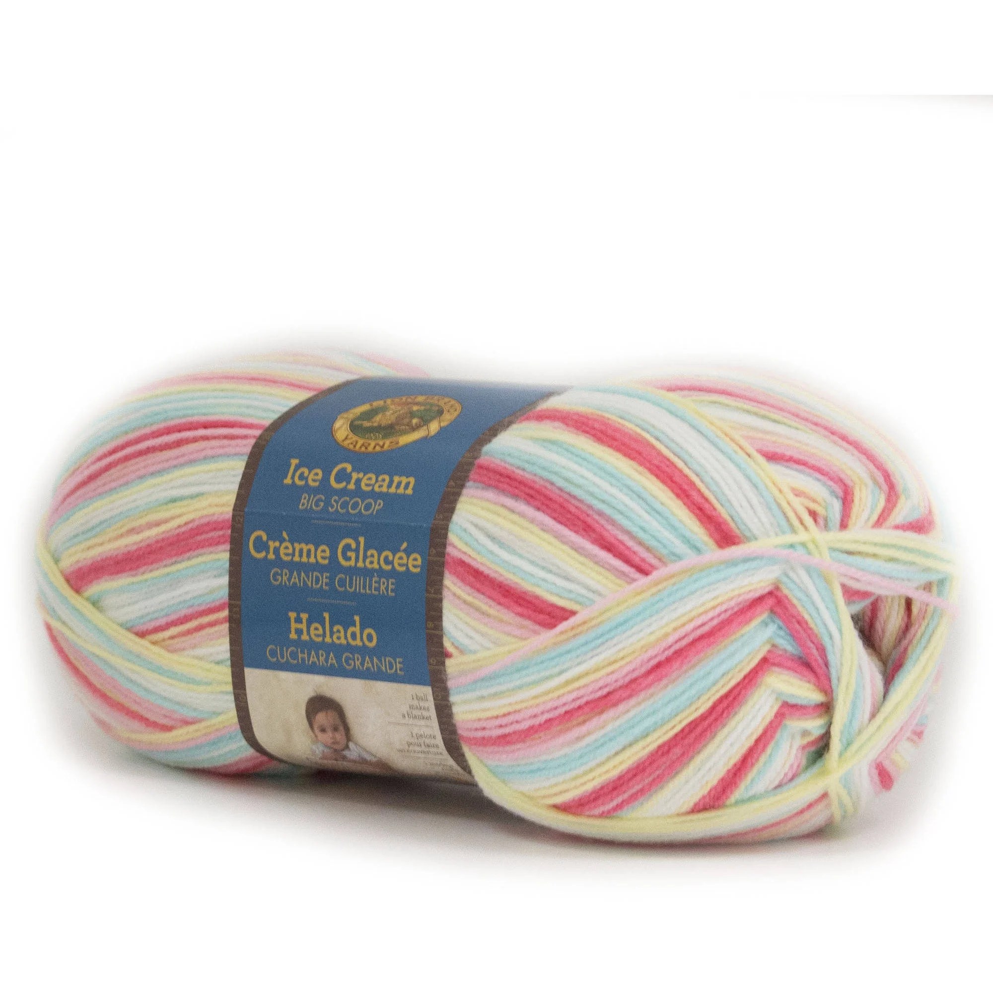 Cake Batter Lion Brand Yarn 922221 Ice Cream Big Scoop Yarn One Skein